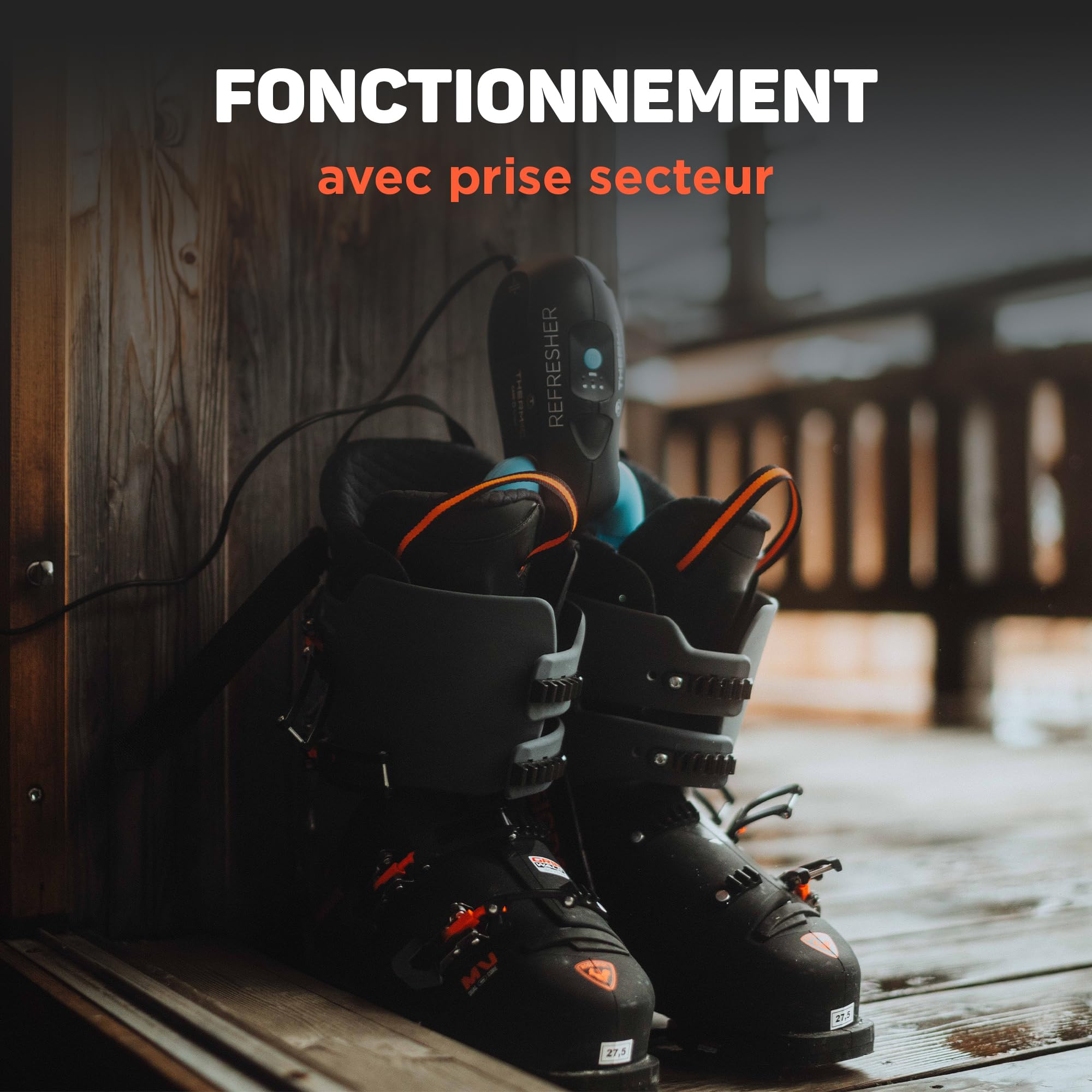 Therm-Ic - Sèche Chaussures et Gants, Désodorisant, Antibactéries, Réglage du temps, Compact et Silencieux, Longueur de tubes ajustable