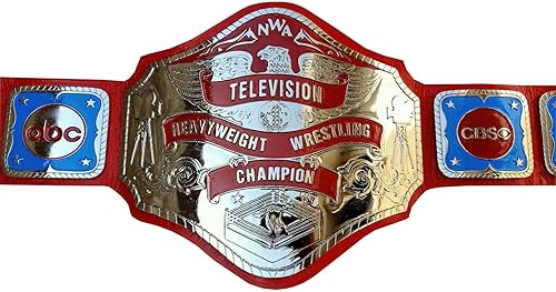 Maxan NWA Championship - Cinturón de piel real, para adulto, color rojo, grande