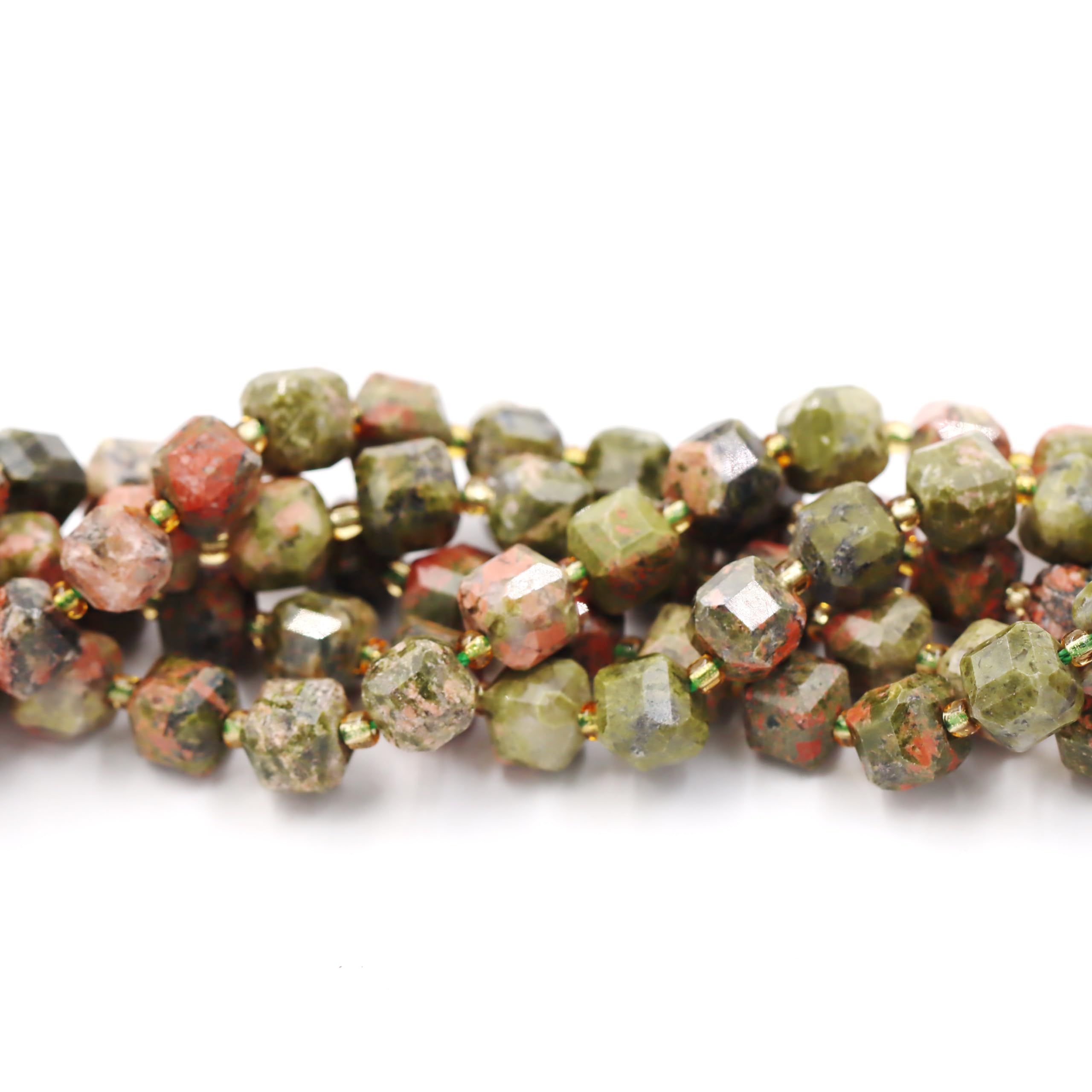 cuentas de piedras naturales para hacer bisuteria, perlas Piedra para pulseras perlas collares, 5 hebras en el interior, Unakite 8mm — view 3