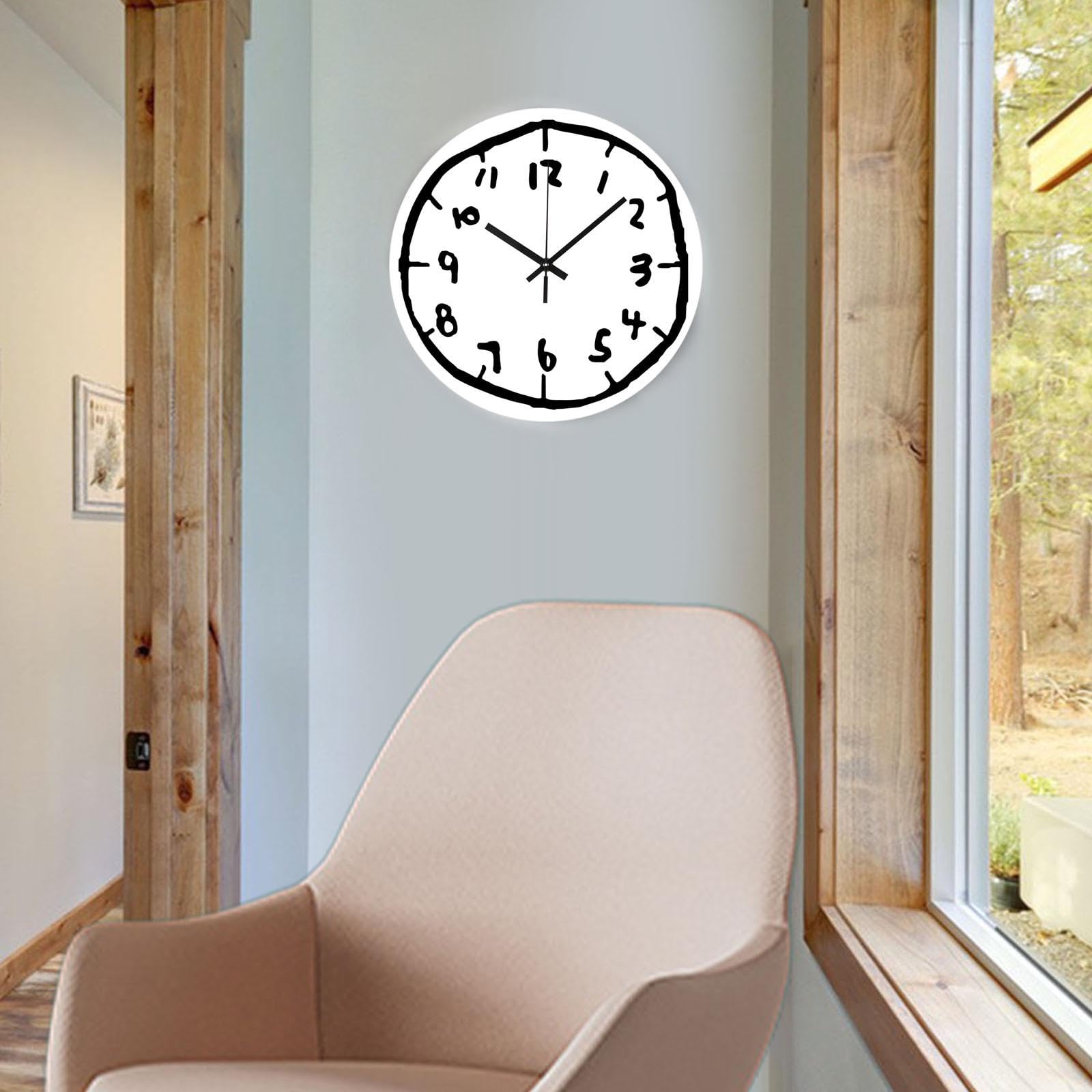 Sharplace Wanduhr aus Acryl, Ornament, modisch, modern, leise, minimalistisch, Kunstuhr, dekorative Uhr für den Innenbereich, Küche, Büro, Esszimmer, Weiss