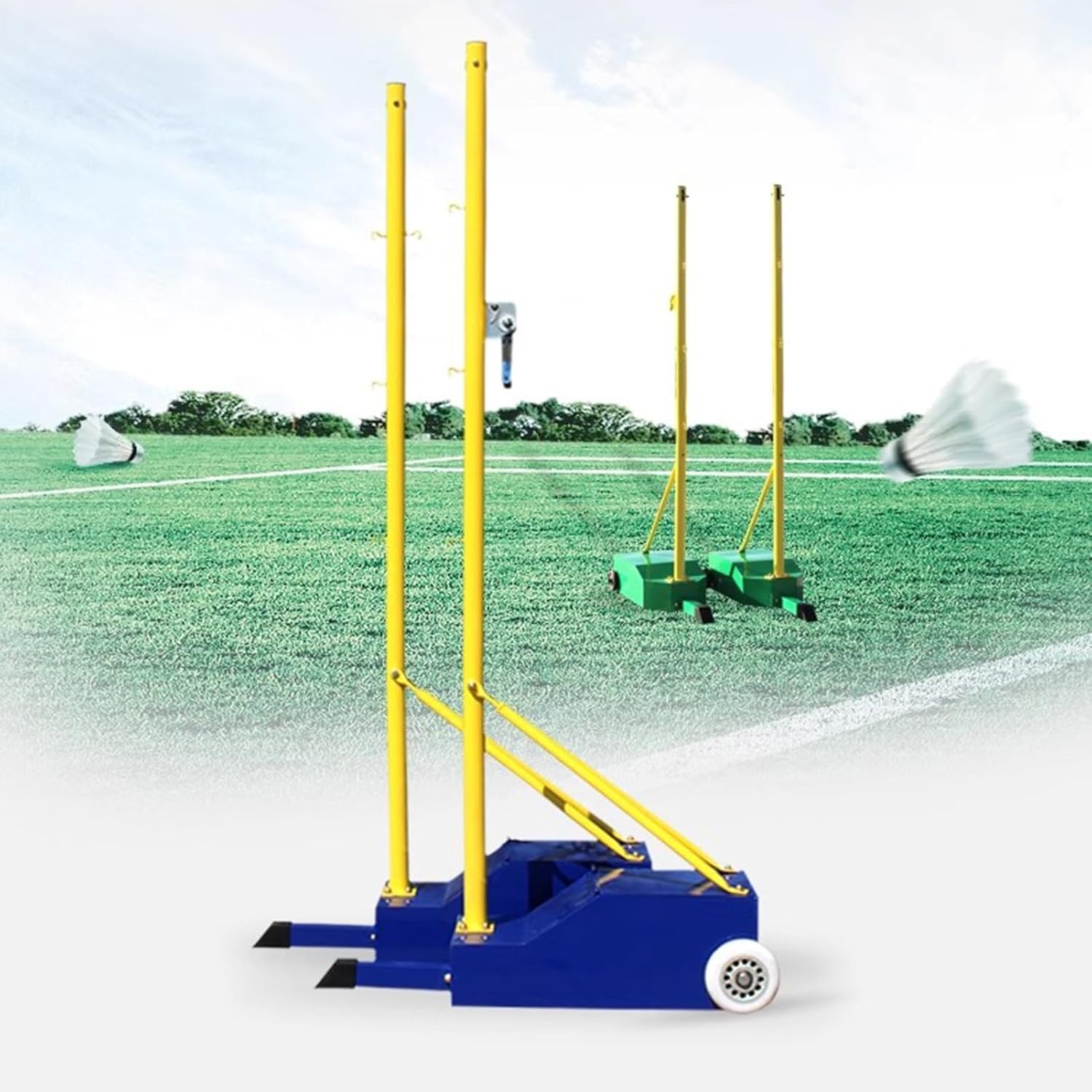 Volleyball net Badminton Net Portable Freestanding with Stable Base Easy and Fast Installation Easy to Move with Wheels