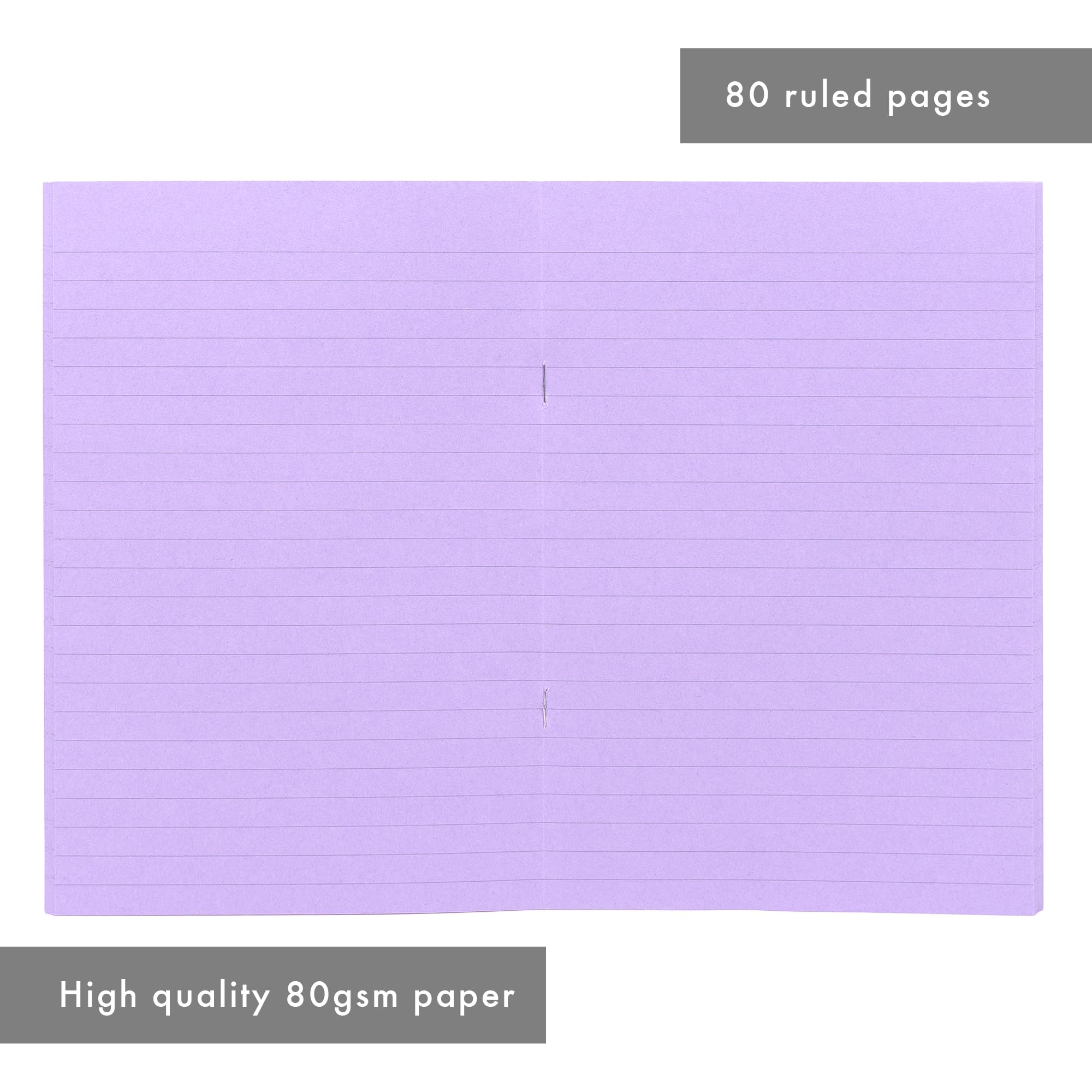 Pukka Pad Irlen A5 Exercise Book, Pack of 40 Staple Bound Notebooks with 80 Pages, 40 Sheets of 80GSM Paper - Image 4