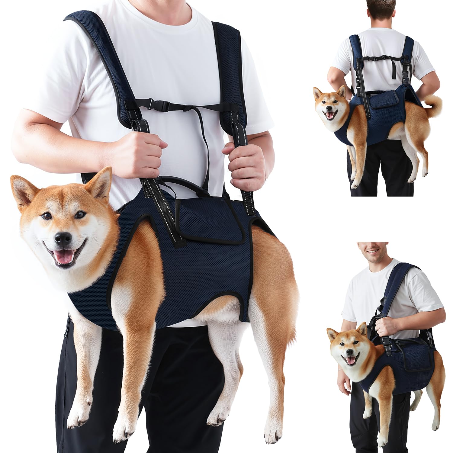 SlowTon Harnais de Levage pour Chien de Grande Taille - Porte-Chien à Corps Complet avec Sangles réglables et poignée de contrôle, Sac à Dos de Soutien Respirant pour Chiens âgés, blessés