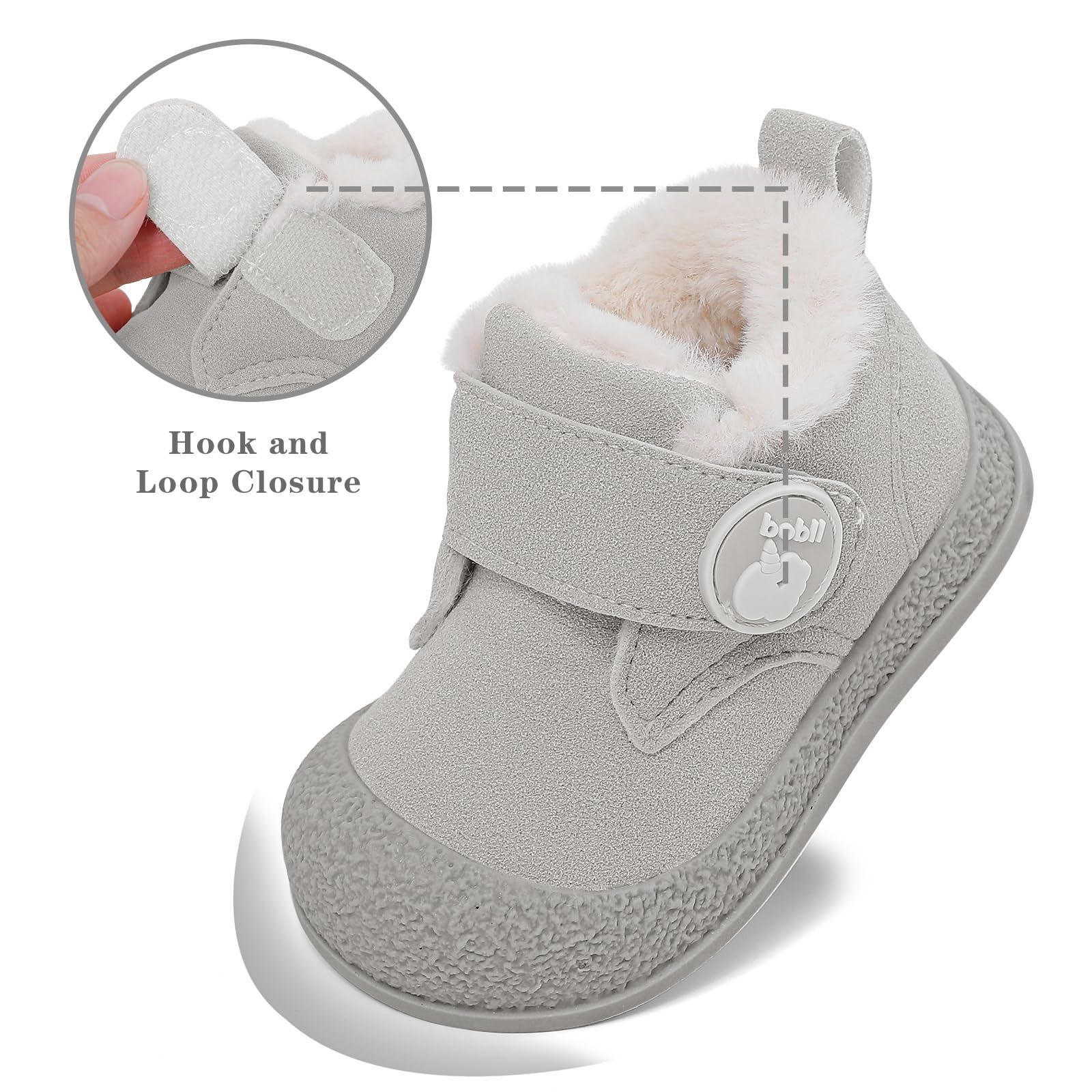 MASOCIO Botas Bebé Niño Niña Invierno Plush Calentar Patucos Antideslizante Talla 18-24 EU