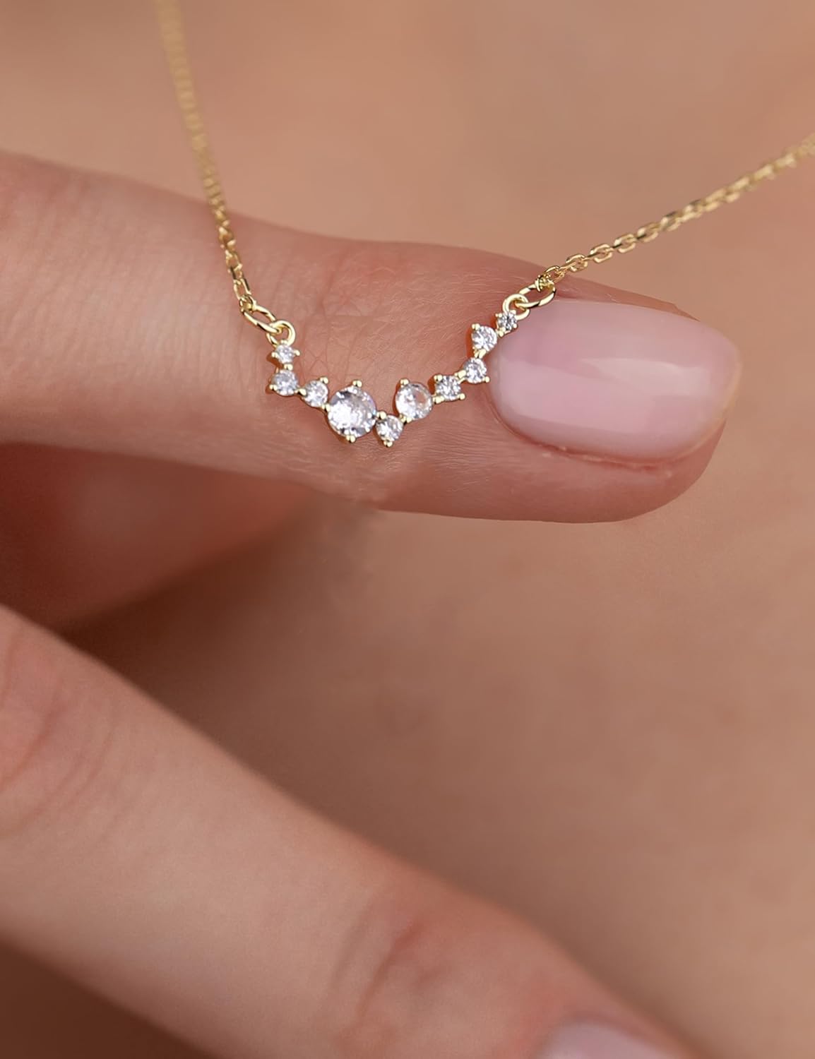 ORAZIO Layered Gold Necklaces for Women Non Tarnish, Dainty 14K Gold Plated Cubic Zircon Necklace Stack Layering Chain Necklace Stackable Cute CZ Pendant Choker Necklace for Women - Image 5