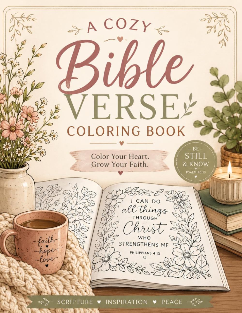 A Cozy Bible Verse Coloring Book: Color You Heart. Grow Your Faith.