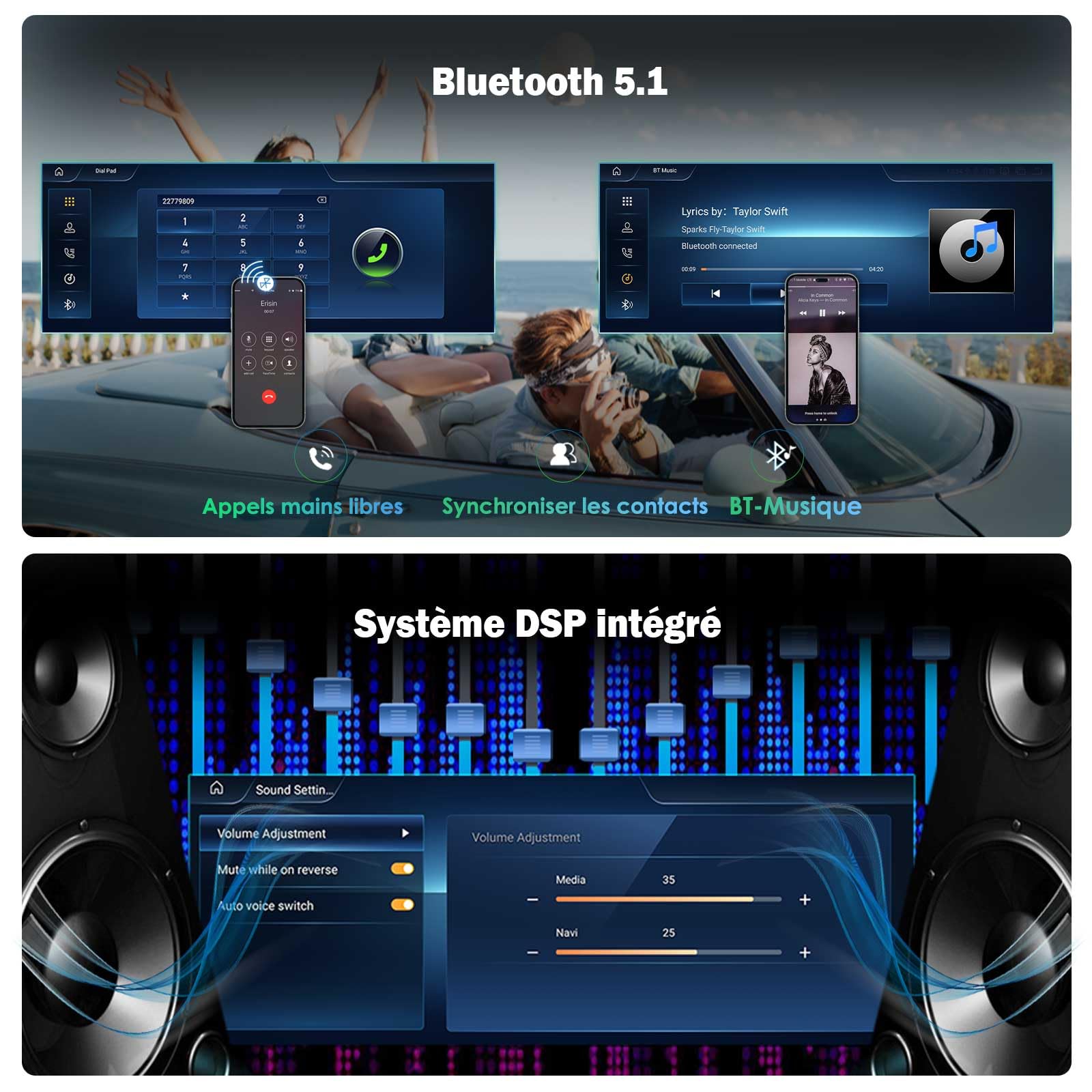 12,3" 2K Écran Snapdragon 668S 8Go+128Go Autoradio Stéréo Android 16 pour Mercedes-Benz C-Class W204 S204 NTG 4.0, Carplay sans Fil, GPS WiFi DSP OEM Radio Comand Bluetooth 5.1 Écran Tactile