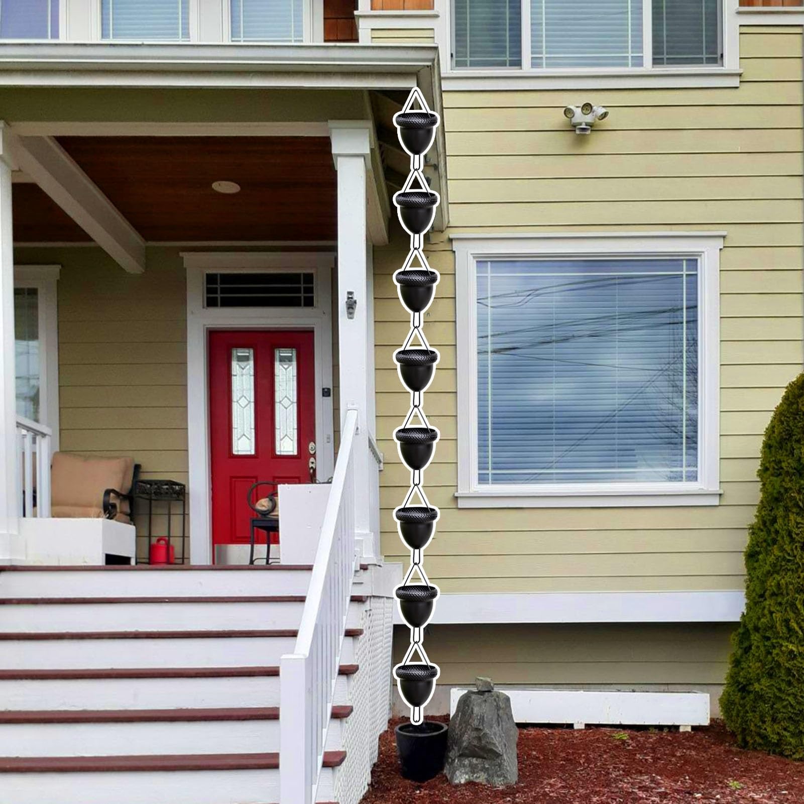 YNBSHGAA Aluminum Alloy Rain Chains for Gutters, Anti-rust Water Diverter and Catcher, Enhances Downspout Drainage with Decorative Waterfall Effect,Style1-2.6m (8.5ft)