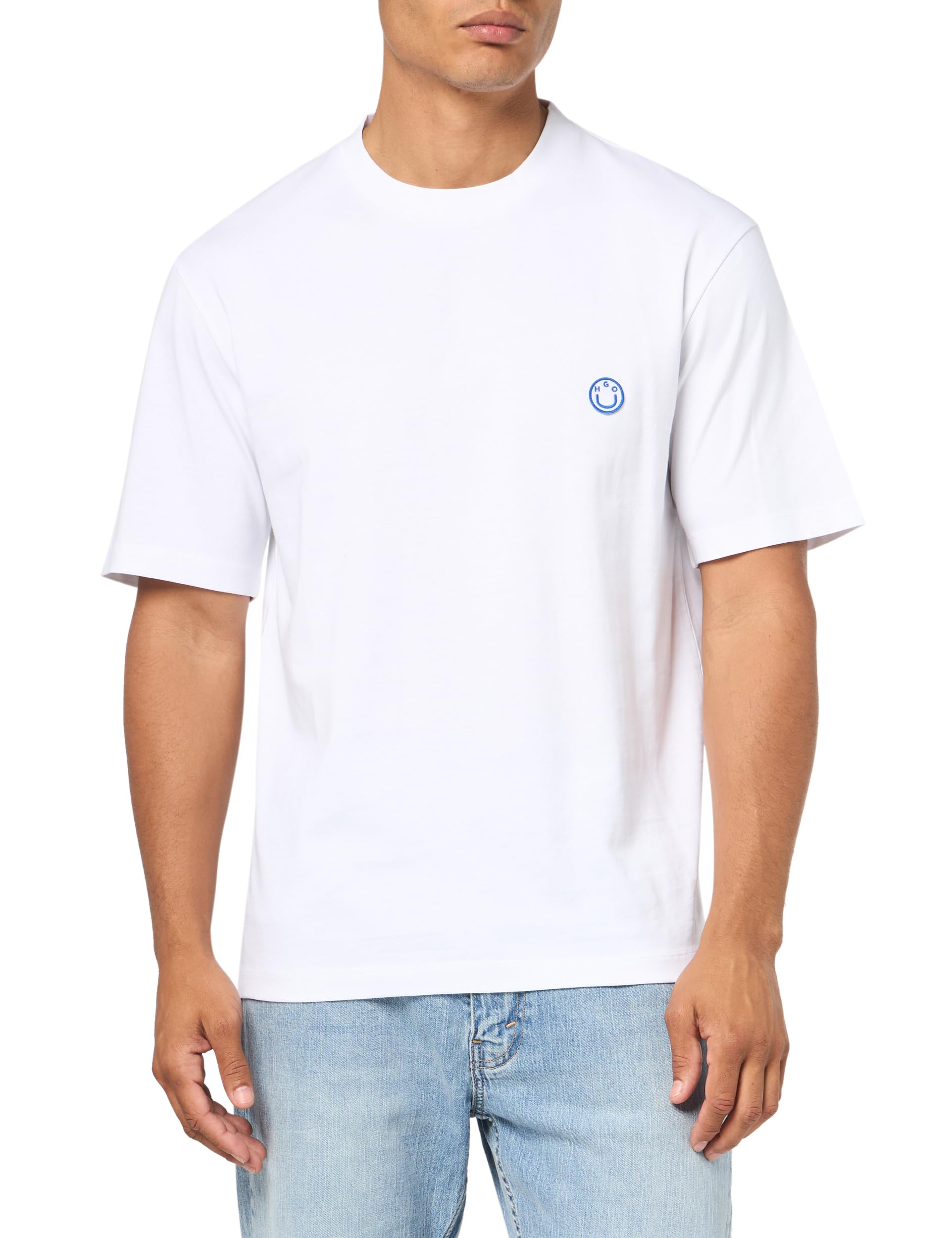 HUGO Men's Small Smile Logo Cotton T-Shirt