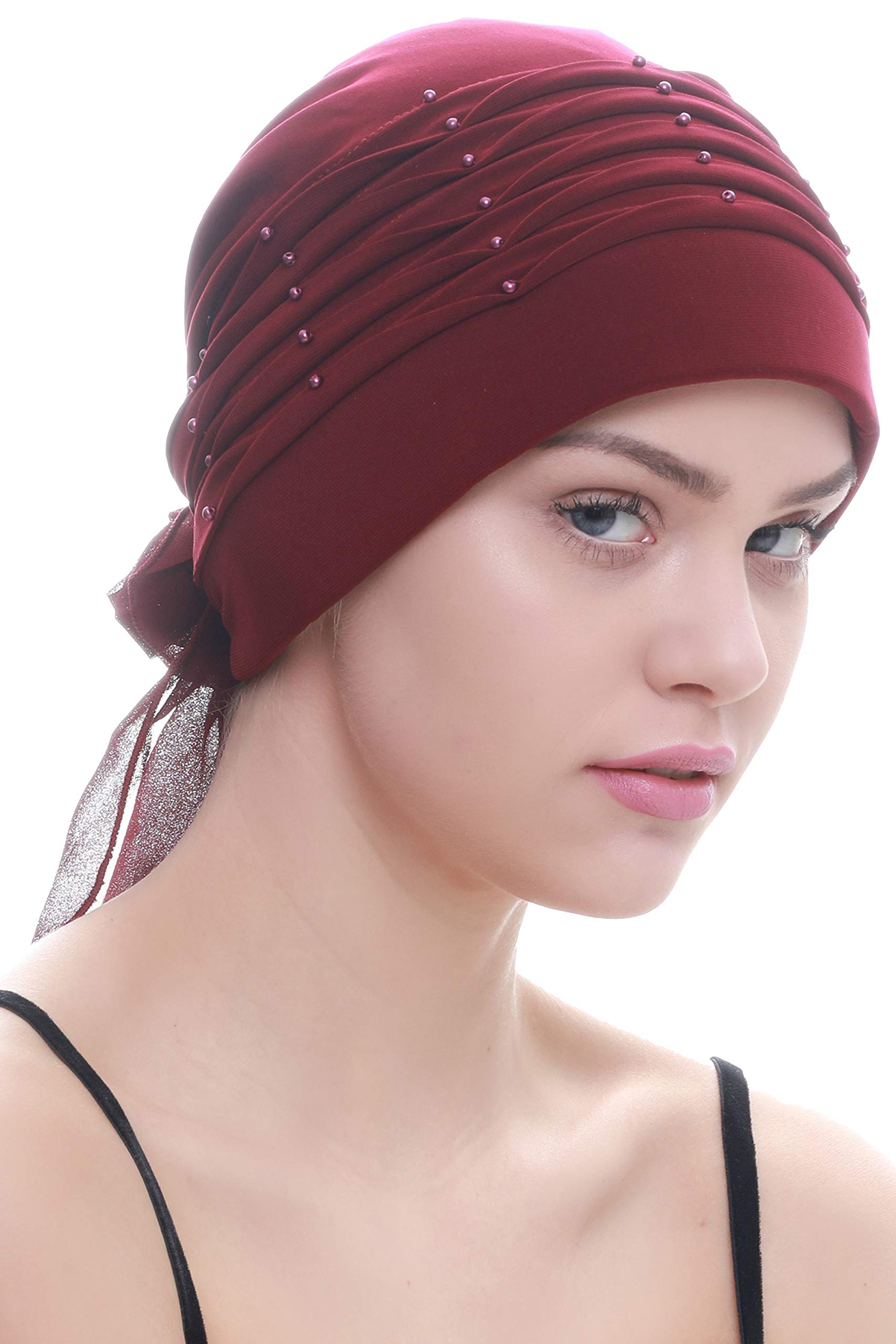 Deresina Headwear Women's Burgundy Deresina Chemo Headwear Twisted Hat ( - One Size)