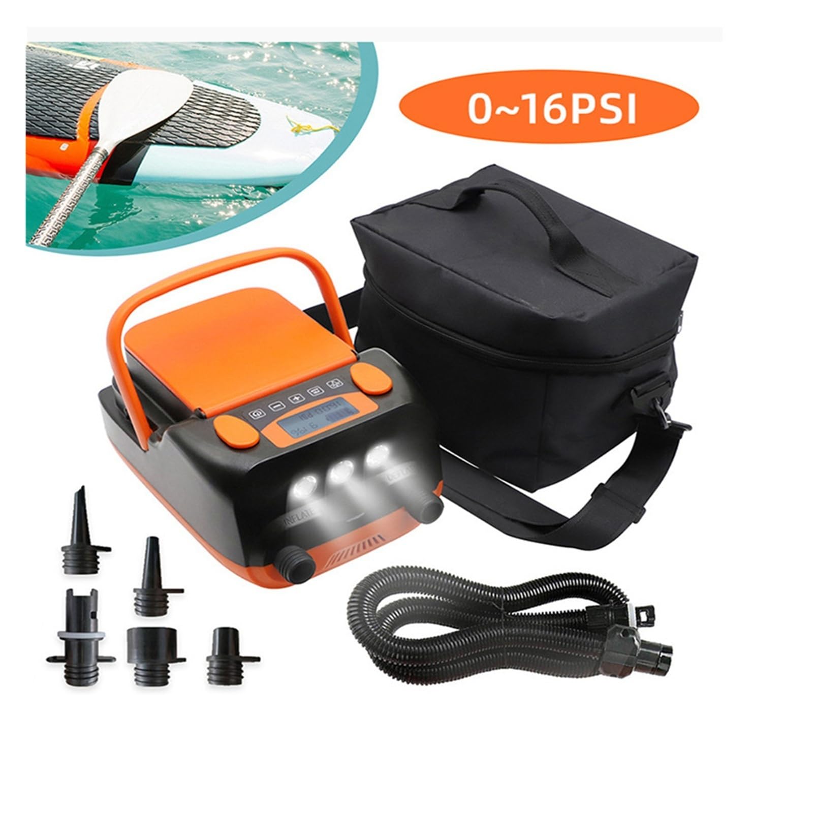 Inflador Electrico, Bomba de aire eléctrica desinflable recargable de 6000 mAh, 12 V CC, 110 W