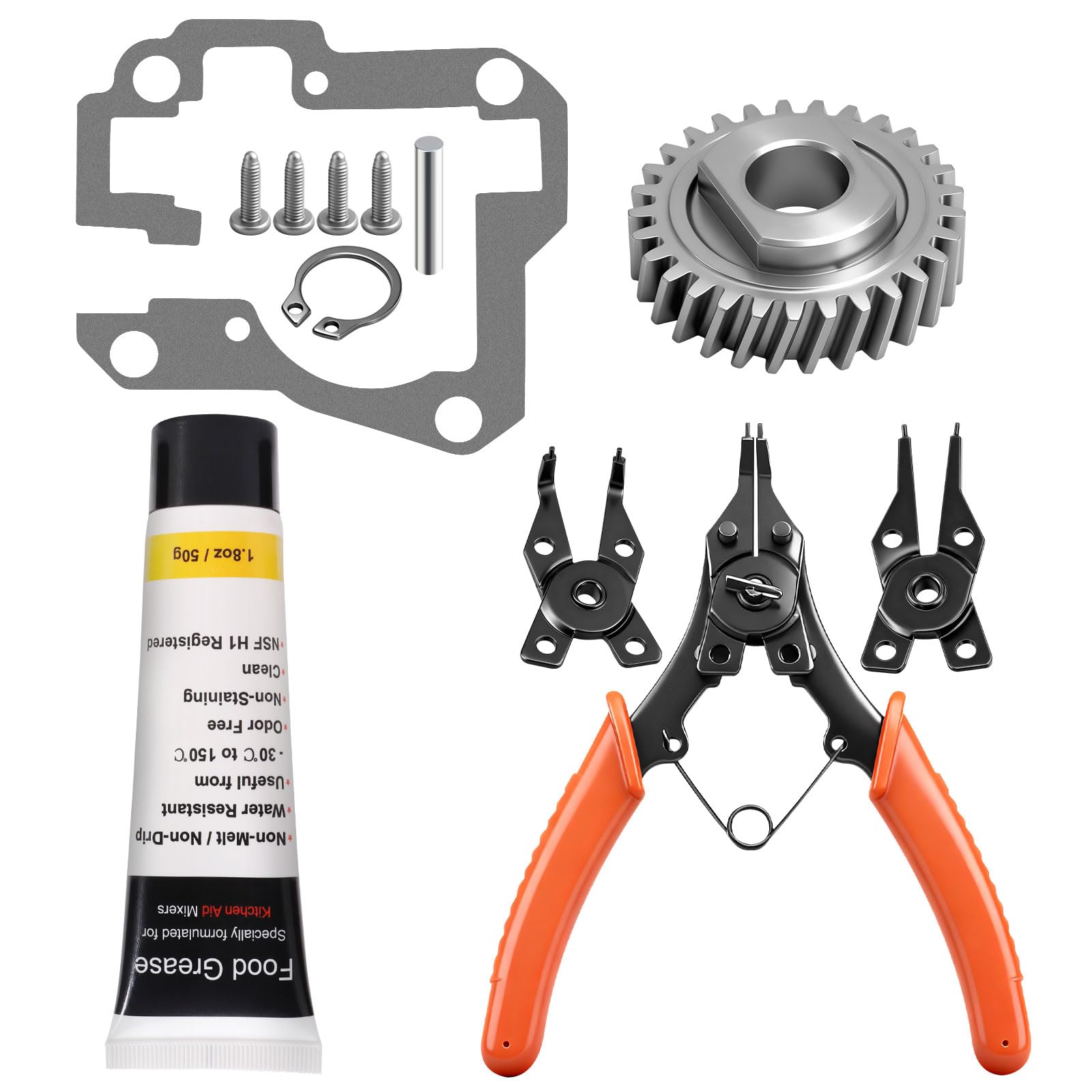 Amazon.com: 1x W11086780 Worm Gear & 1x 9709511 Gasket Kit