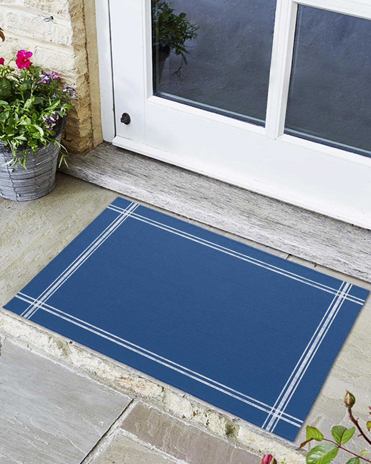 Amazon.com: Indoor Outdoor Mats, Solid Color Navy Blue Door Mat