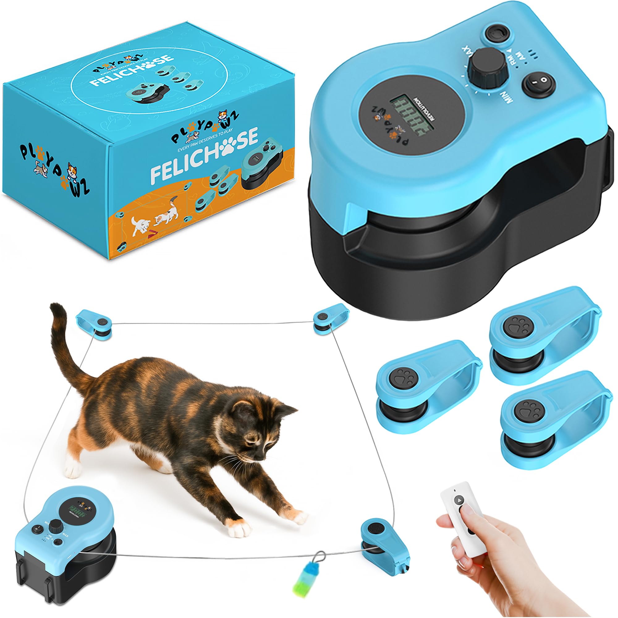 FeliChase Automatic/Remote Control Cat Chase Toy, Interactive
