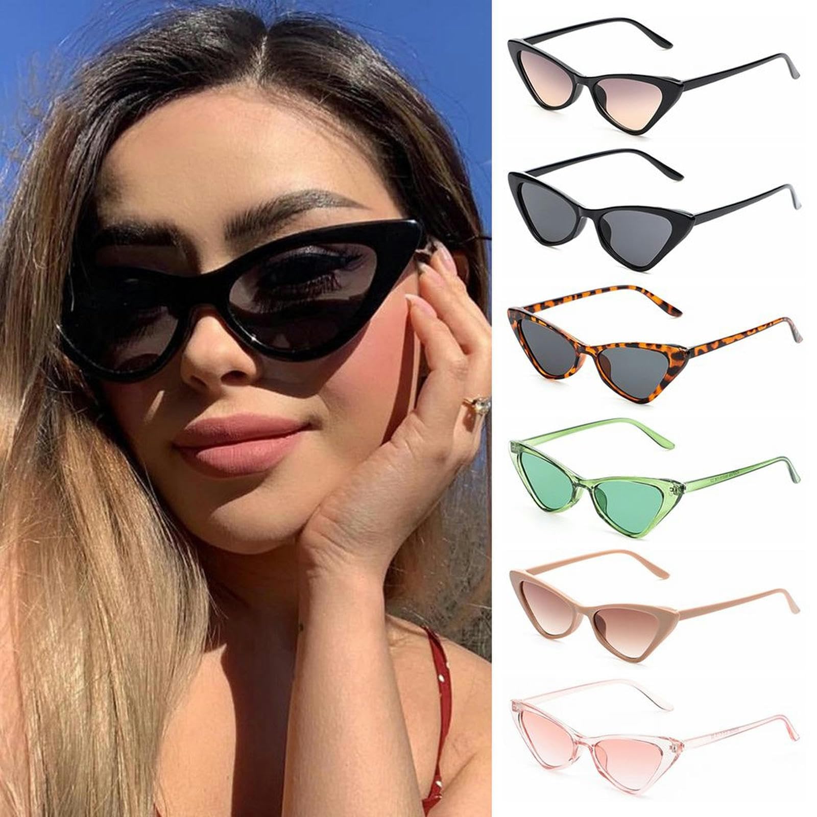 NOGRAX Occhiali Vintage Cat Eye Occhiali Da Sole Small Frame Retro Occhiali Da Sole Trendy Accessori Per Abbigliamento Occhiali