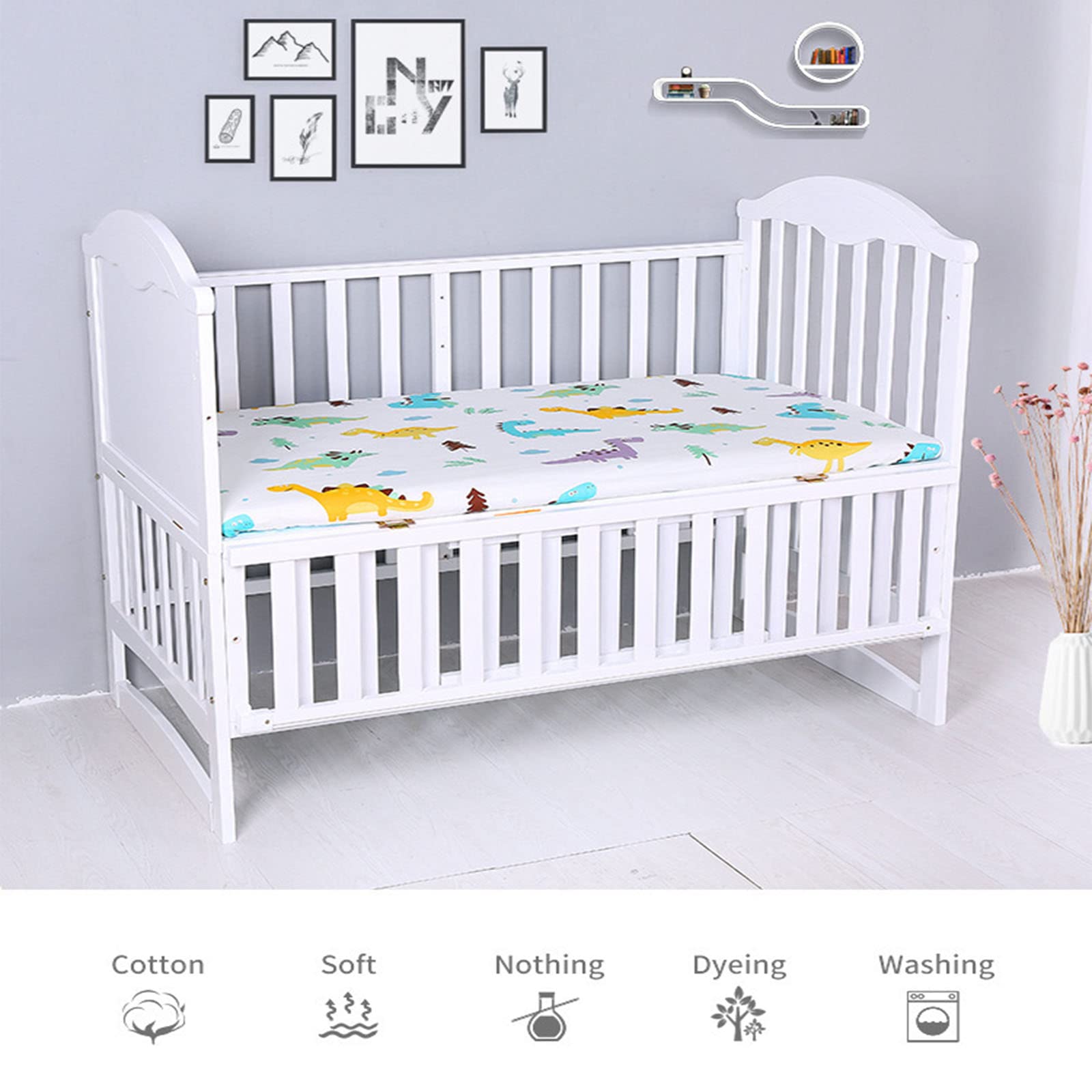 Hiseng Animale Stella Lenzuolo con angoli Cotone Lenzuola Carrozzina Neonato Elasticizzati Biancheria da Letto Materassino Sacco a Pelo Lettino Lenzuolino da Carrozzina (Nuvola,125x65cm)