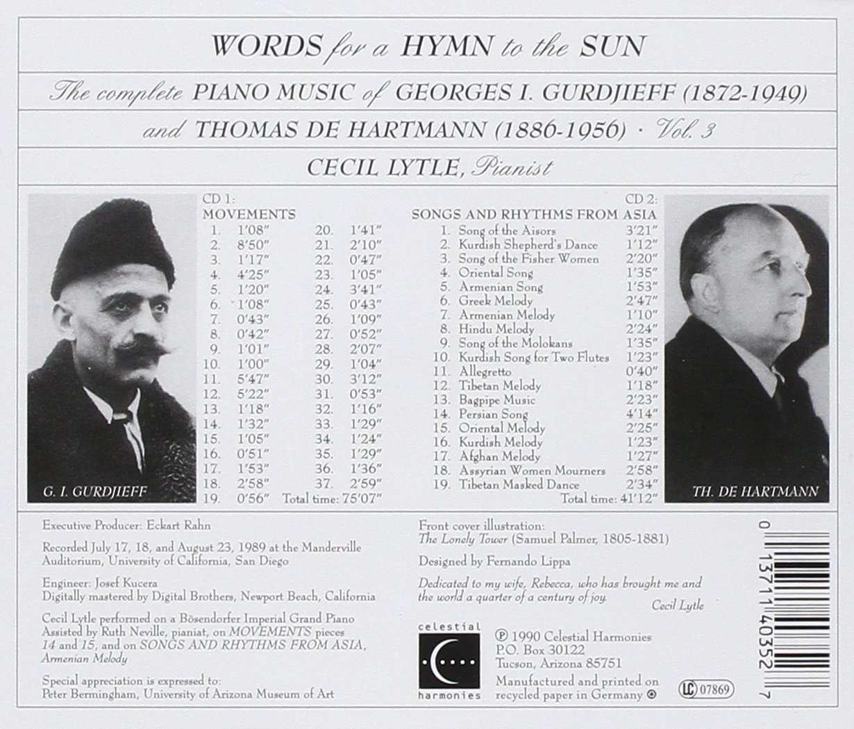 Gurdjieff / de Hartmann: Volumi completi di musica per pianoforte. 1-6