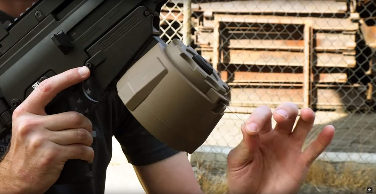 Evike Airsoft - Angel Custom 2000 Round Blok Firestorm AEG Airsoft Drum Flashmag (Color: Black/Body Only)