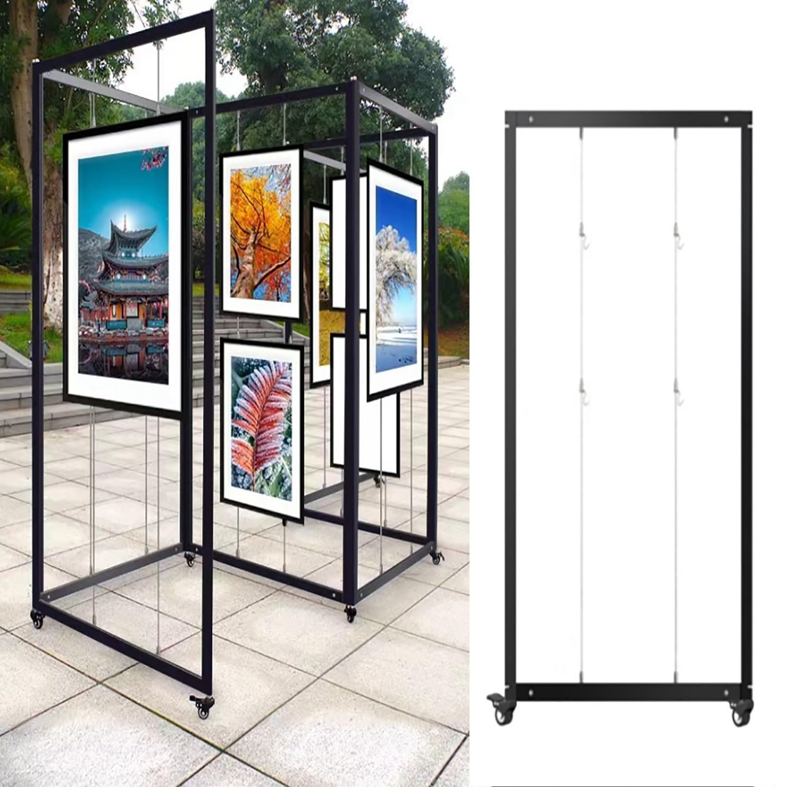 Regulowana sztaluga ekspozycyjna do malowania i kaligrafii, przenośny stojak na plakaty z zestawem do zawieszenia, tablica prezentacyjna na ślub i pokaz sztuki, 120 x 250 cm