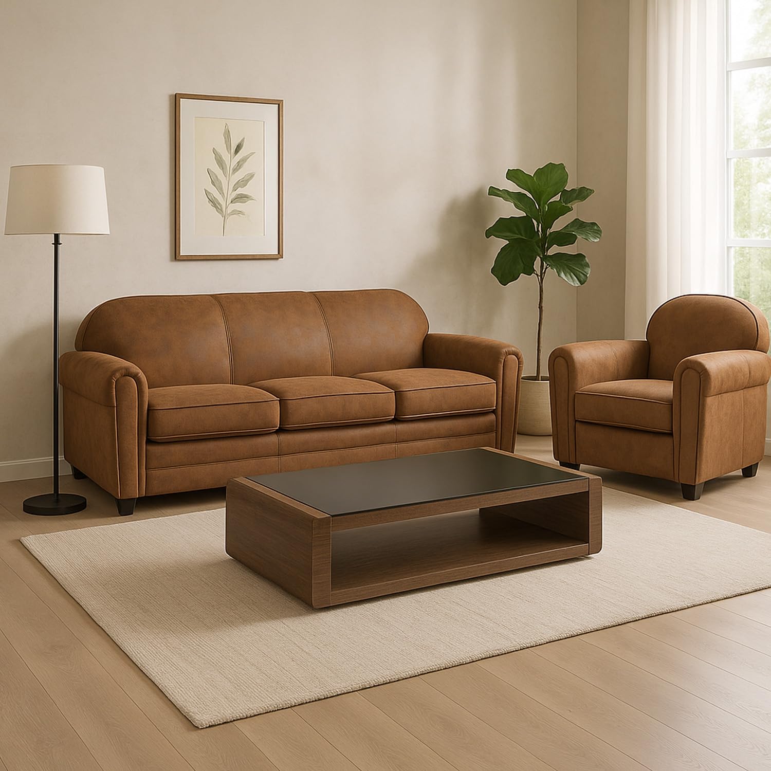 INTENSE DECO Fauteuil Club Vintage William, Microfibre