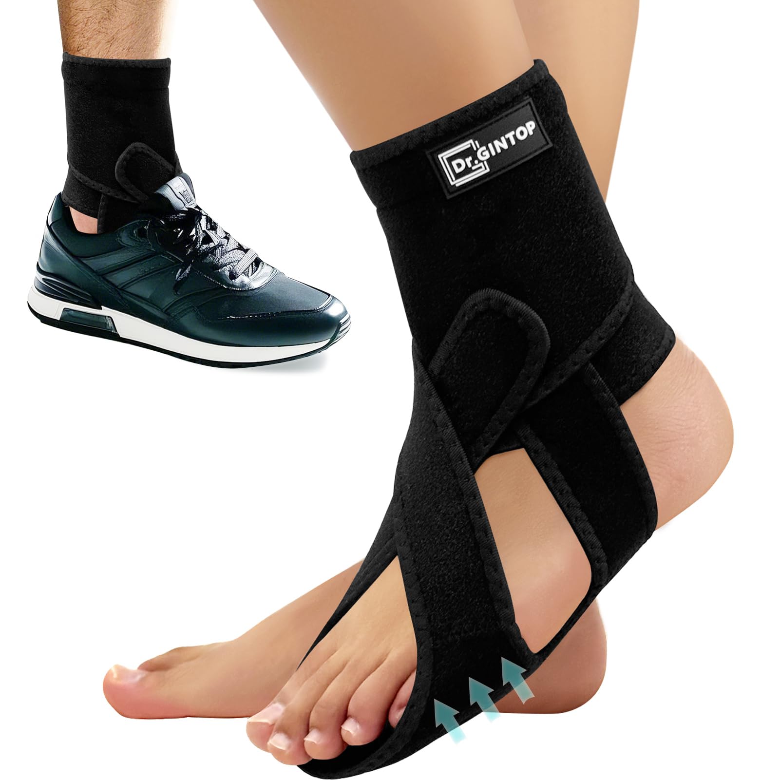 Photo 1 of DR. GINTOP AFO Foot Drop Brace for Walking, Plantar Fasciitis Night Splint, Ankle Foot Orthosis, Drop Foot Brace w/Arch Support Relief Pain for TBI, ALS, MS, Stroke, Fracture, Spinal Cord Injury Left