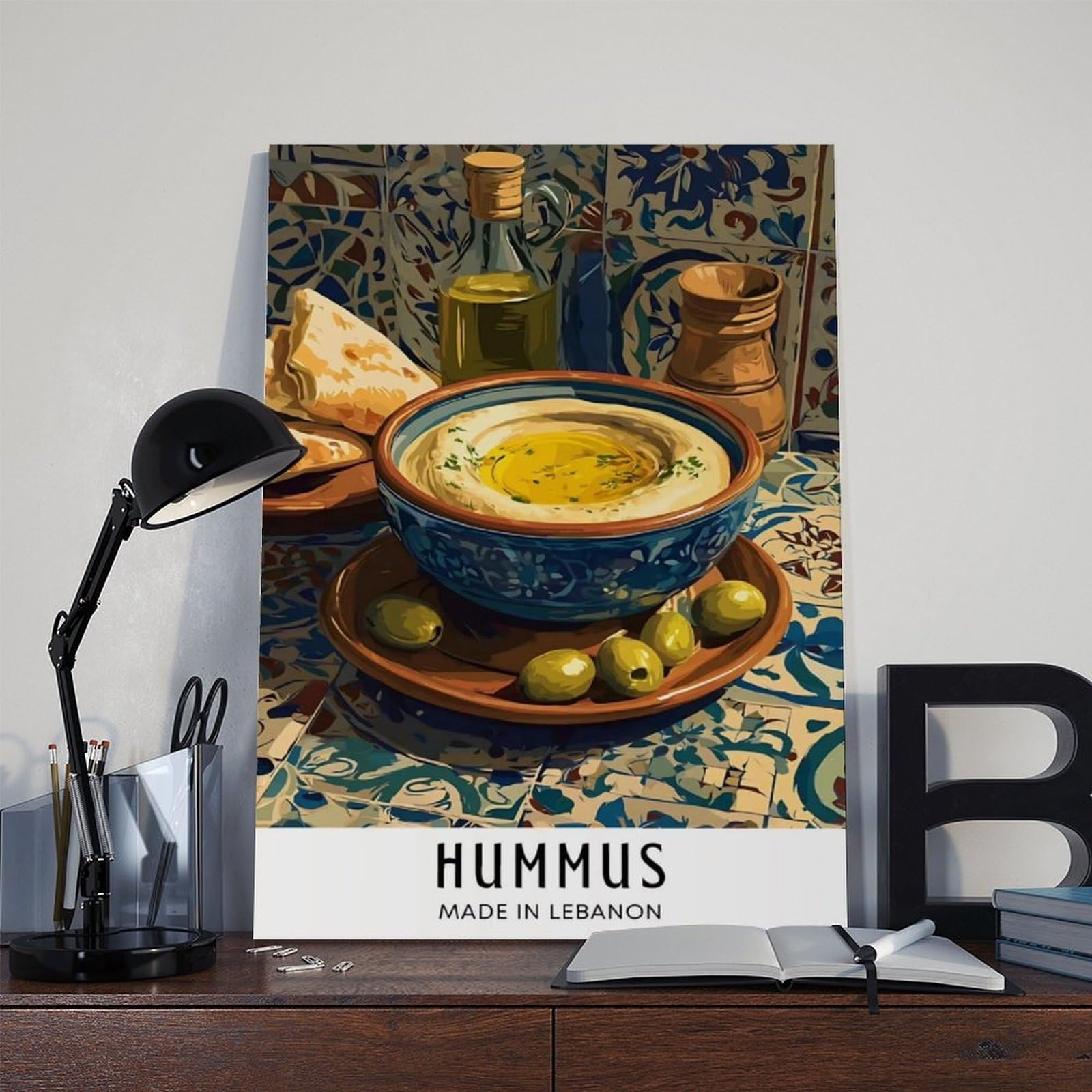 Hummus-Poster, Leinwand-Poster, Wandkunst, Dekordruck, Gemälde für Wohnzimmer, Schlafzimmer, Dekoration, 50,8 x 76,2 cm (L x B)