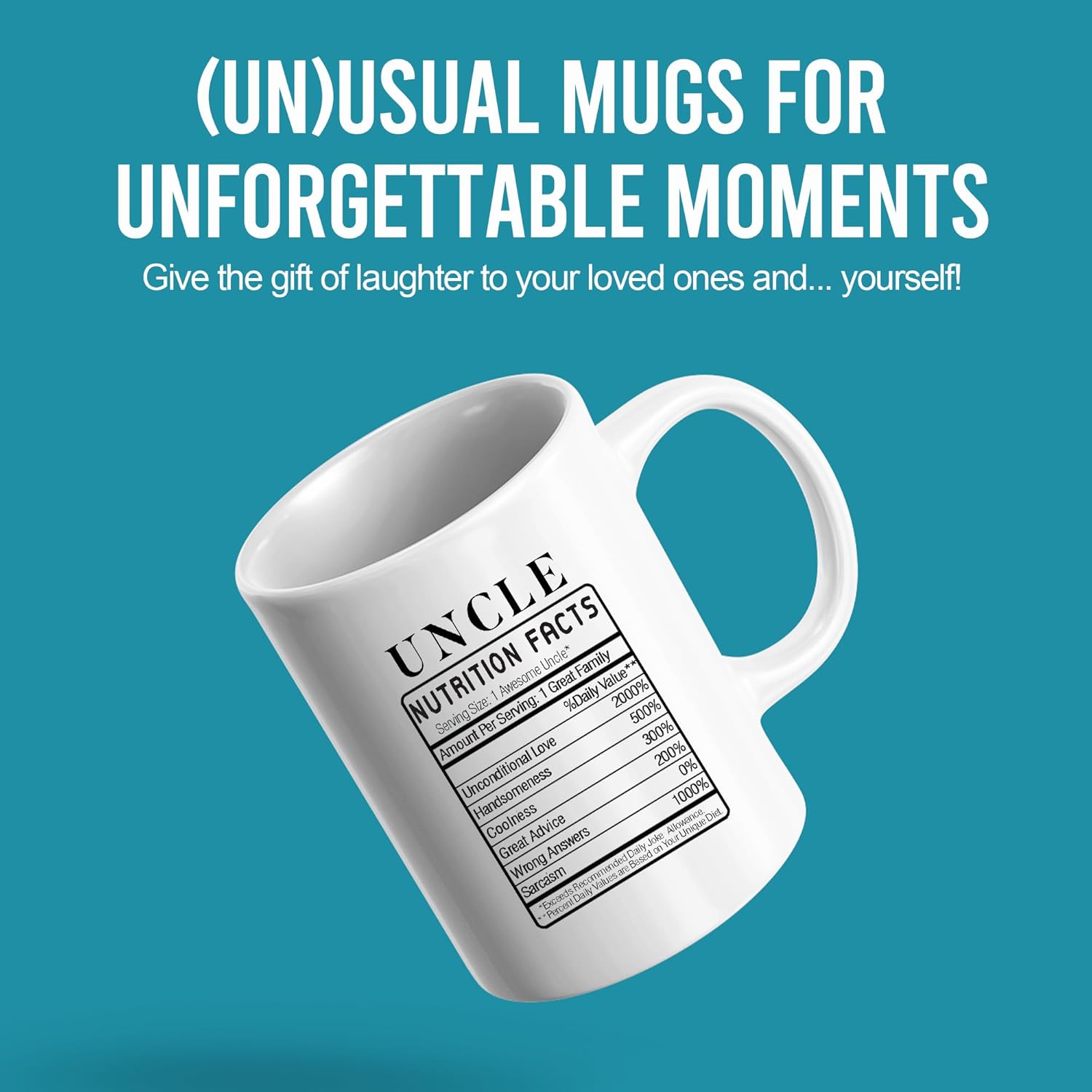 Panvola Uncle Nutrition Facts Label From Niece Nephew Brother Sister Father's Day New Uncles Funny Family Reunion Ceramic Coffee Mug 11oz White Novelty Drinkware - Image 2