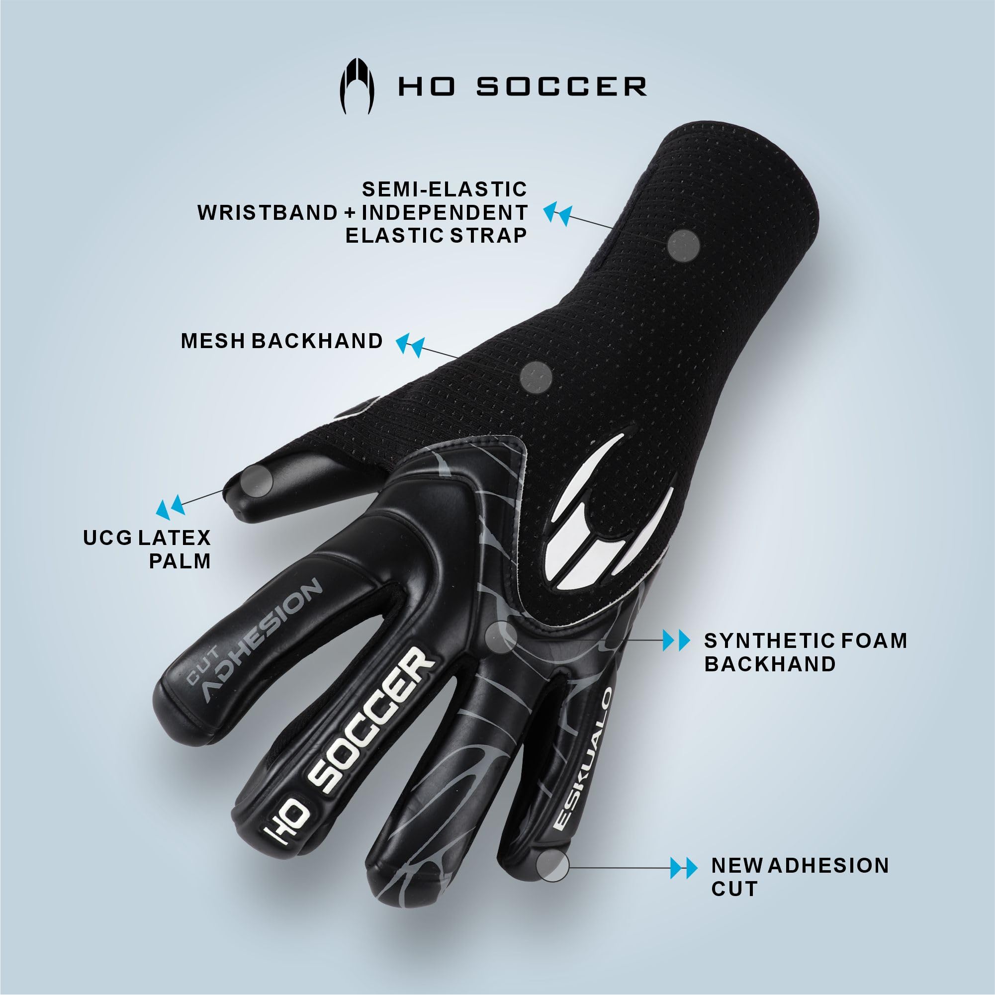 HO Soccer ESKUALO Blackout Guantes de Portero