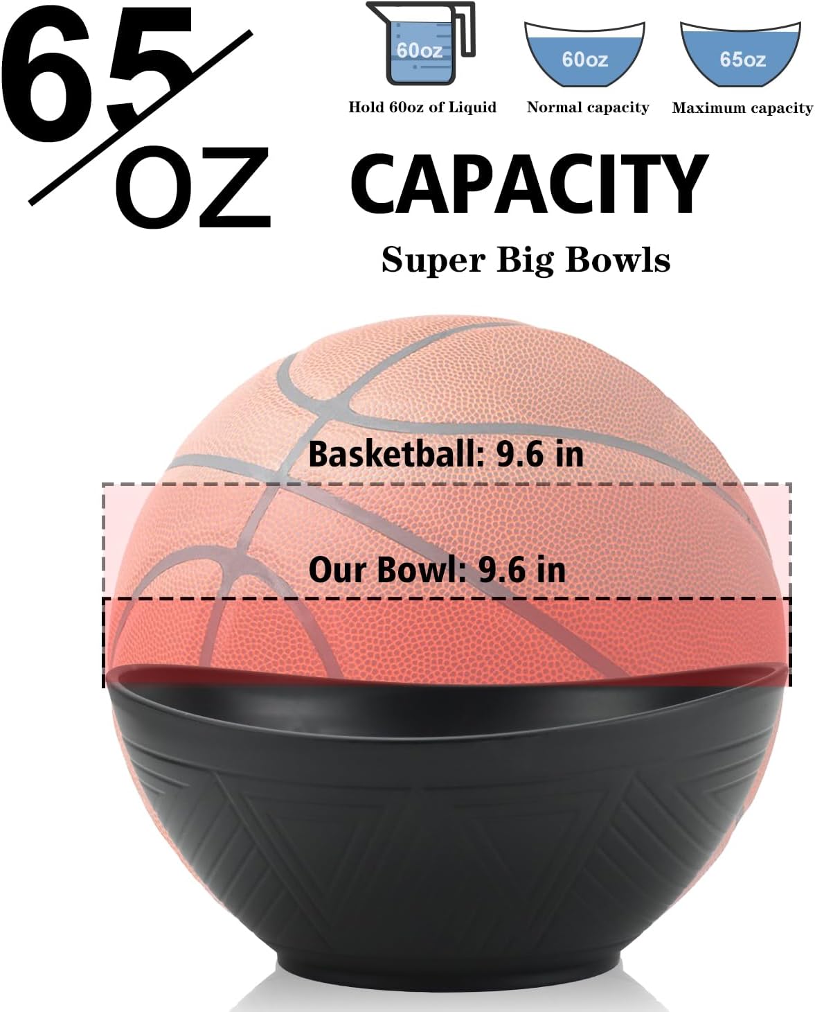 Wrova 65oz Big Wheat Straw Bowls - Large Salad Bowls set of 6 - Unbreakable Serving Bowls - Microwave & Dishwasher Safe - Oval Bowls for Cereal,Salad,Fruit - Classic Series - Image 2