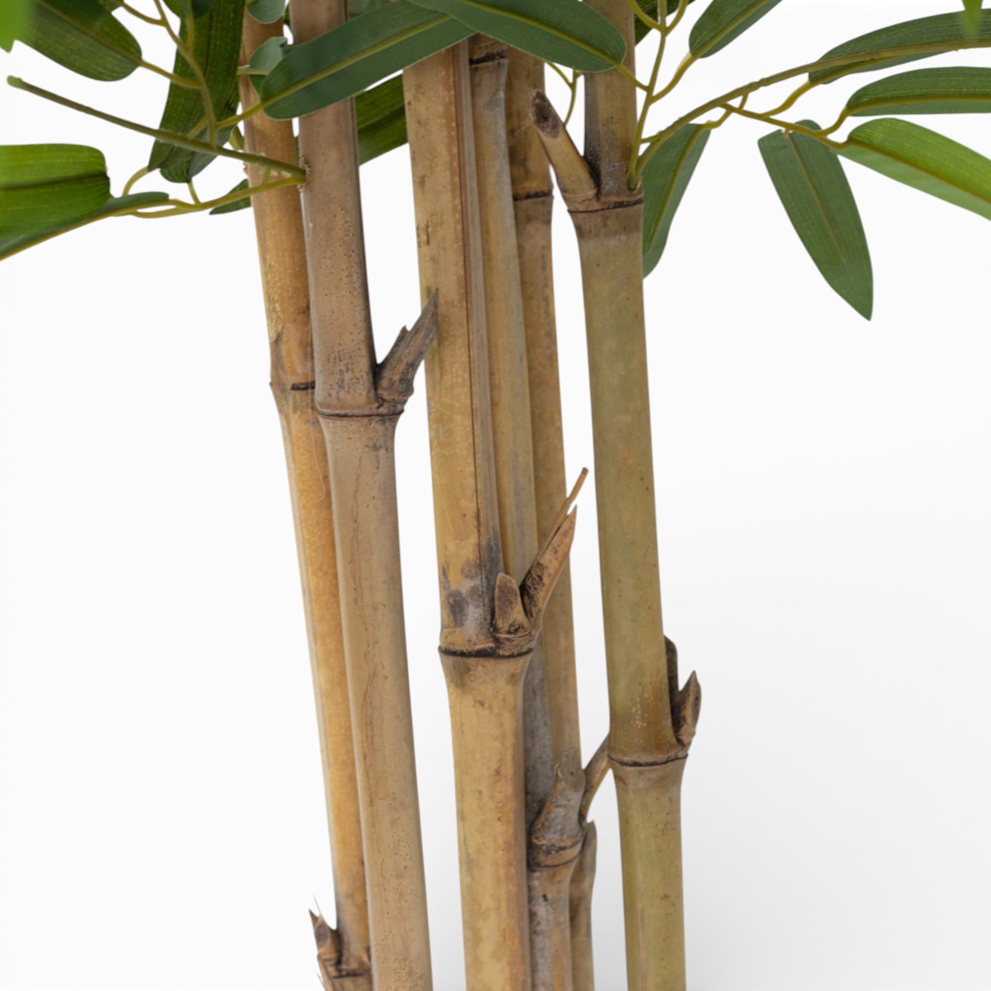 Pincho Plantes artificielles décoratives en bambou artificiel, décoration de maison, pots décoratifs d'intérieur avec pot noir, décoration de salon avec grandes feuilles - 1 unité