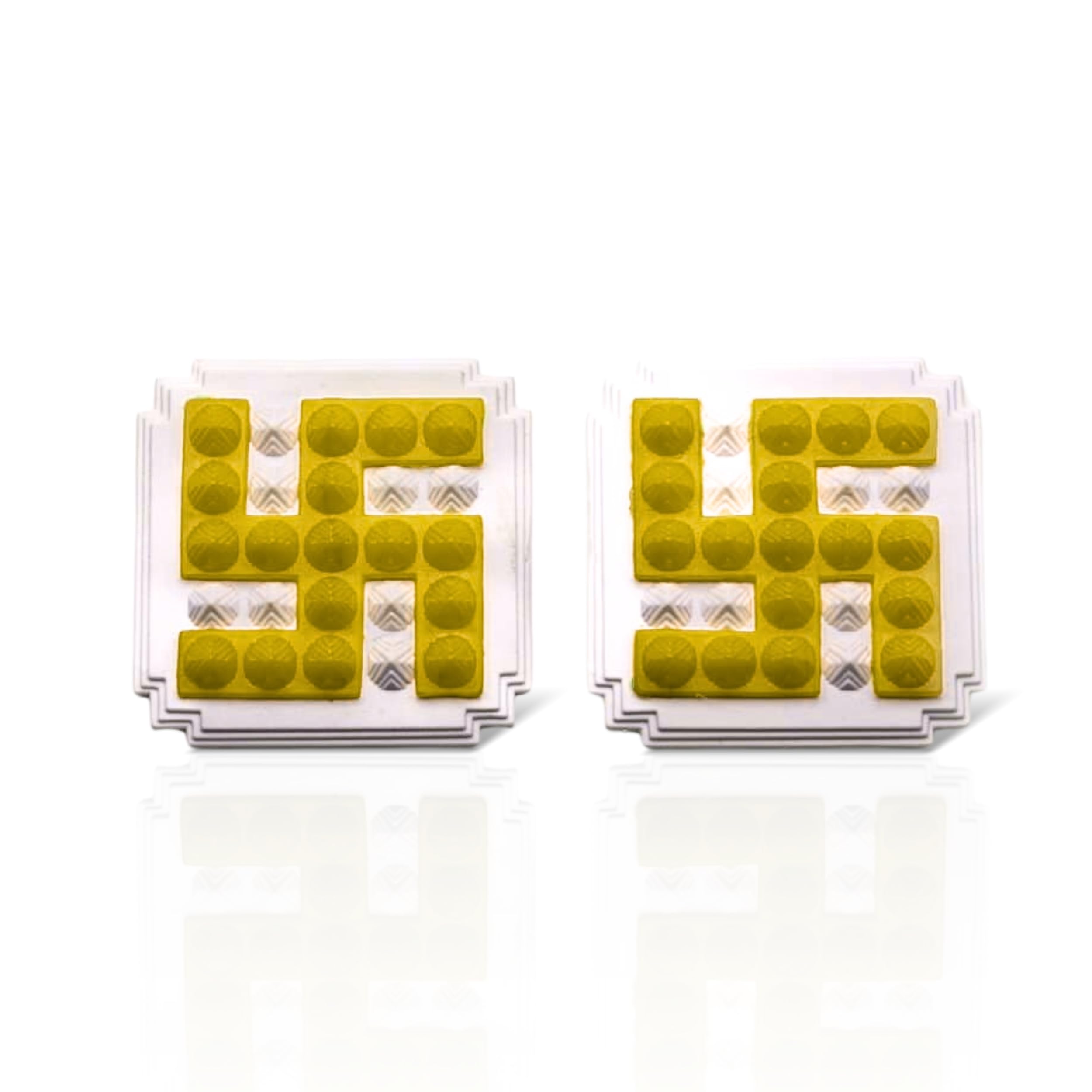 Plus Value Vastu Yellow Swastik Pyramid Vaastu Remedies for Home Office Main Door Entrance Temple Tijori Cash Box Important Files Electronics (2.5 Inches, 2 Pcs)