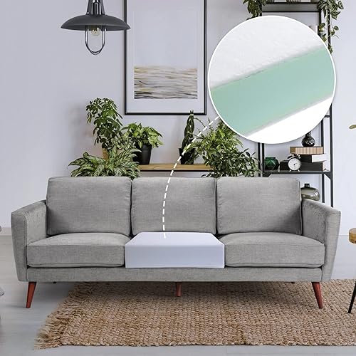 Miniatura 8 de HOMBYS Cojín de repuesto para sofá envuelto con poliéster de alta densidad, con capa de fibra de dacrón, acolchado de cojín de tapicería con funda