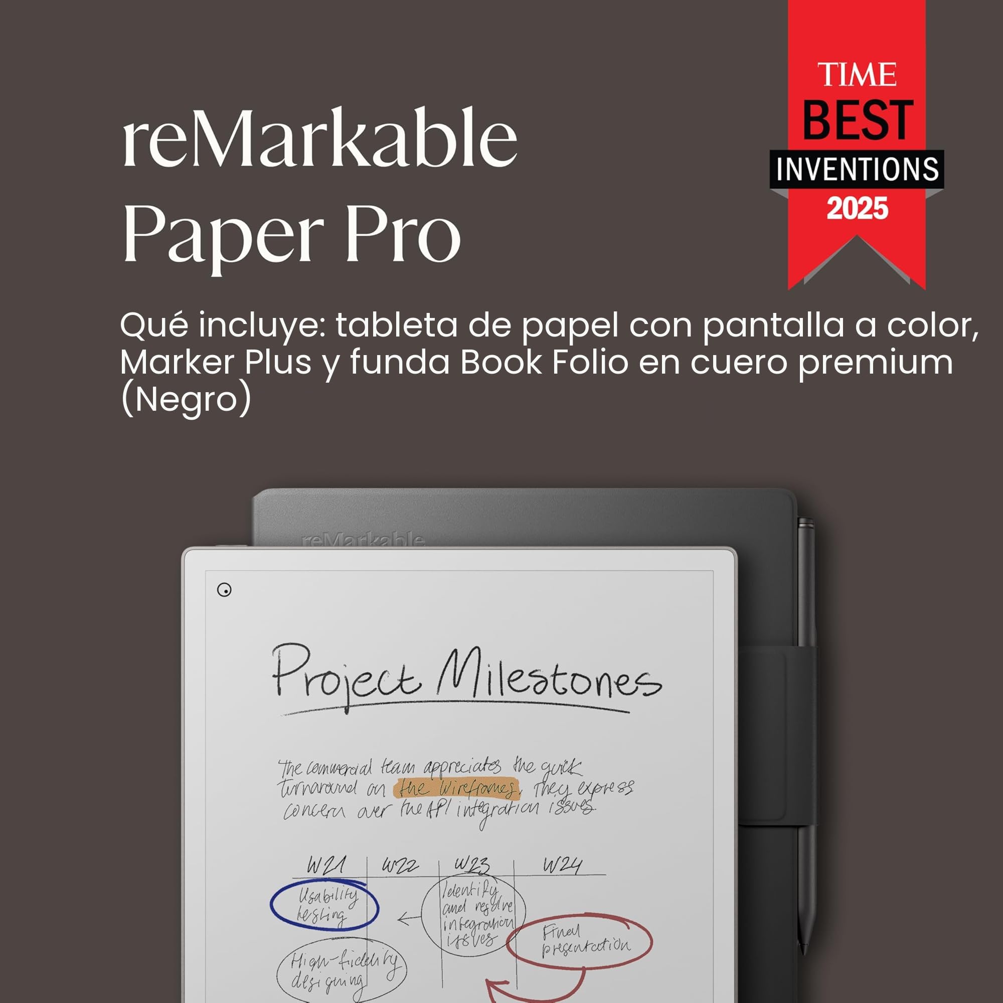 Amazon.com: reMarkable Paper Pro Bundle – Cuero Premium | Incluye