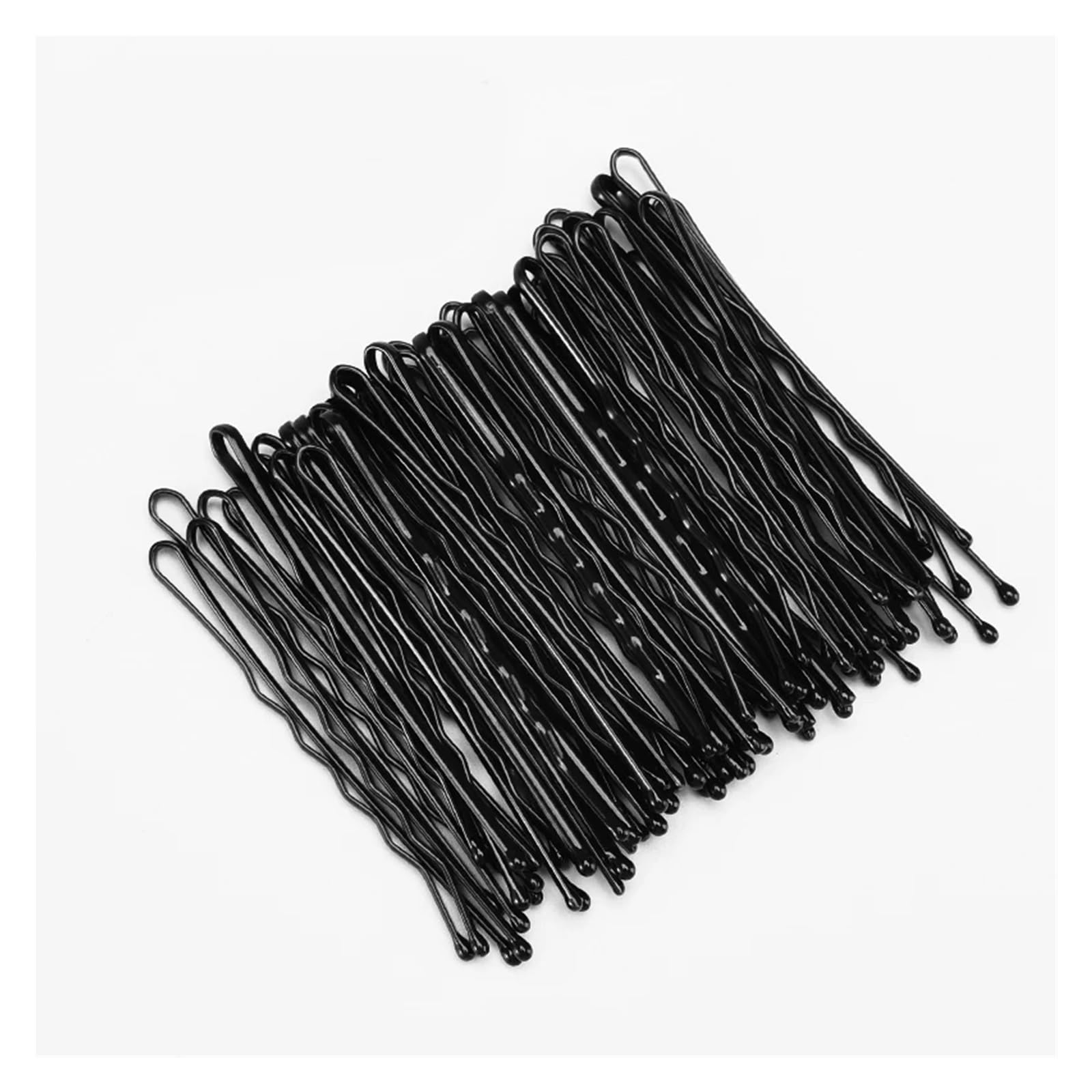 50/100 szt. 5.5cm w kształcie litery U aluminiowe spinki do włosów falowane spinki do włosów metalowe czarne wsuwki do włosów Barrettes narzędzia do fryzury ślubnej szpilka(Straight 100pcs)