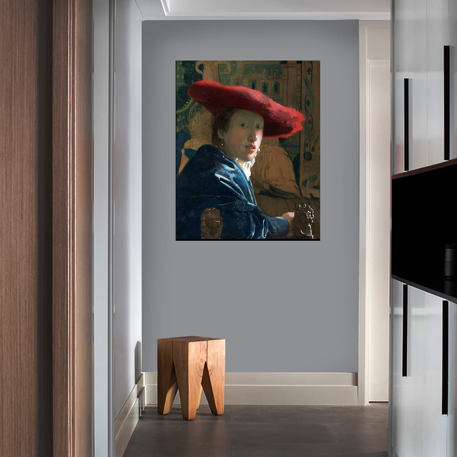 Amazon.co.jp: ヨハネス・フェルメール ウォールアート - 赤い帽子を