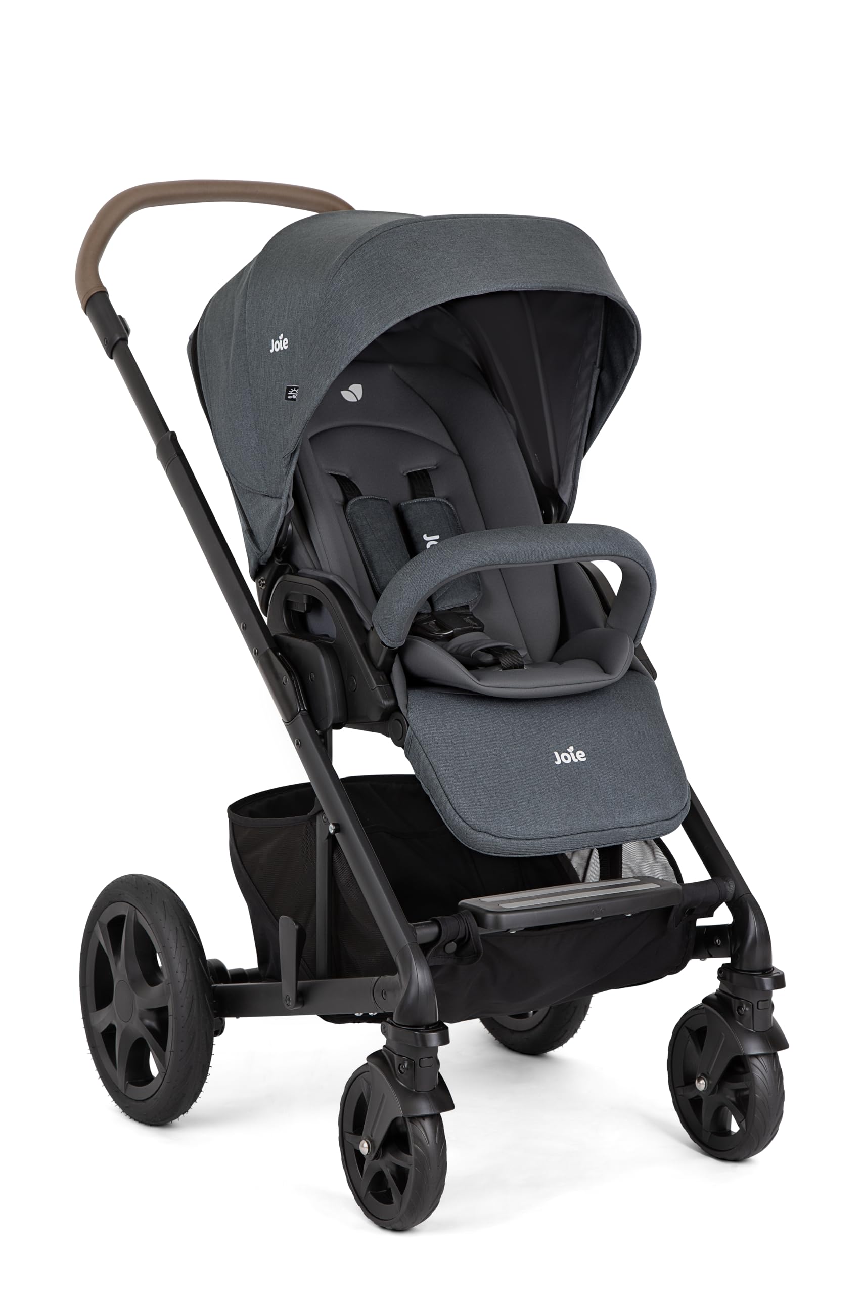 Joie chrome™ dlx trio sistema da viaggio – chiusura assistita, seduta fronte genitore/fronte mondo, parapioggia, navicella chrome™ e seggiolino i-Snug™ 2 inclusi