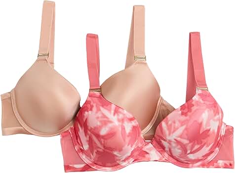 BCBGMAXAZRIA Women's 2-Pack Ultimate Fit Bra, Blooming