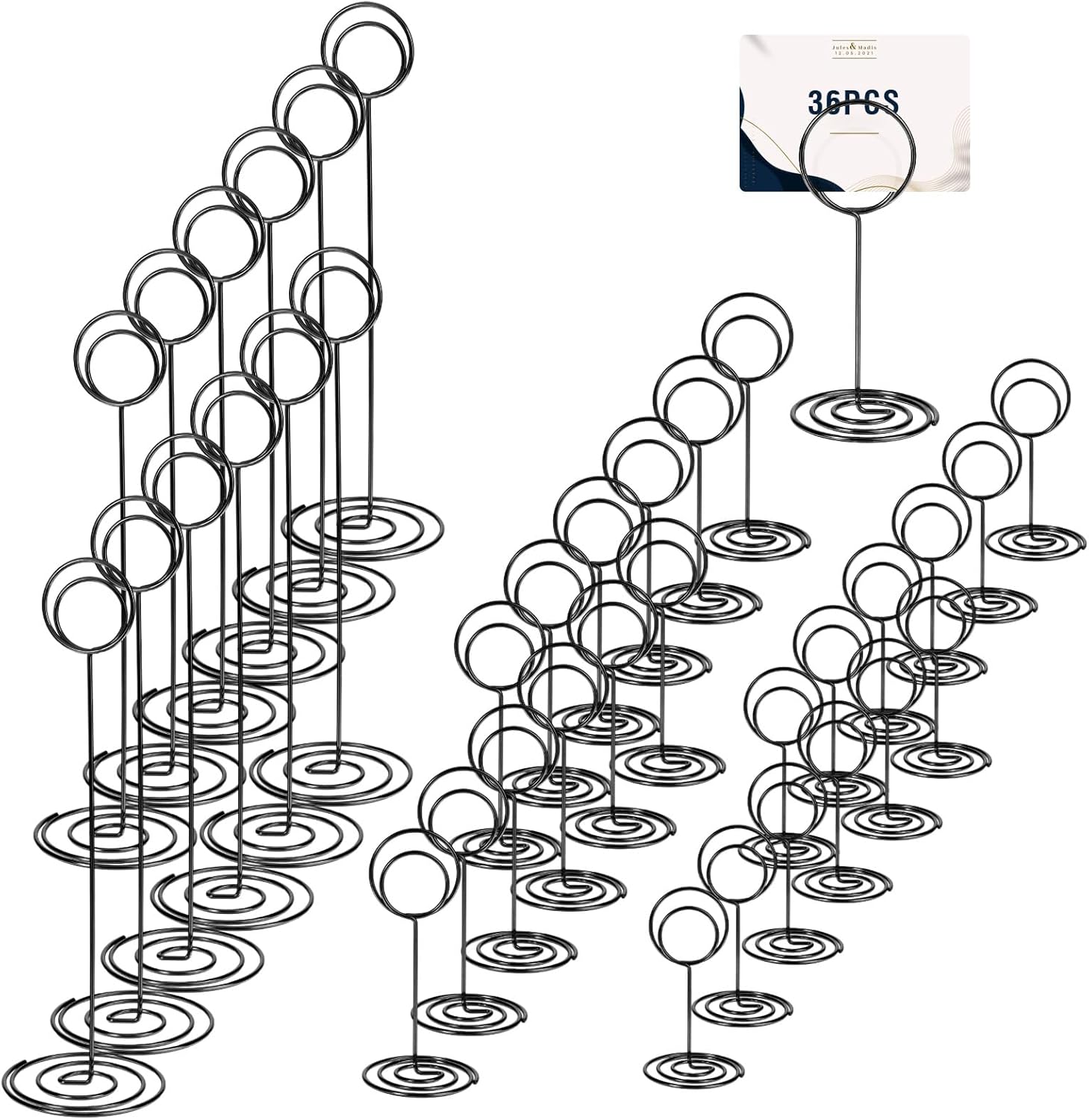 36 Pcs Table Number Holders 3 Size Black Place Card Holders