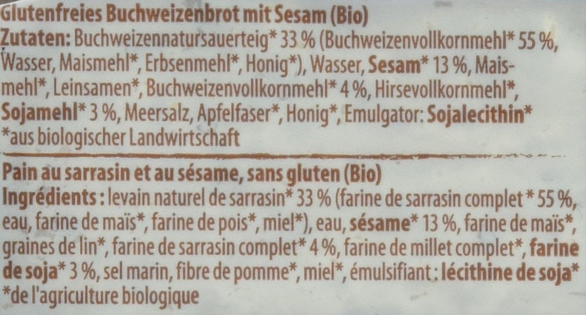 Alnavit Bio Buchweizenbrot, glutenfrei, laktosefrei, 6er Pack (6 x 250 g)