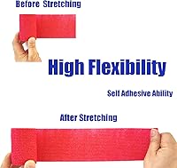 Vista 105 de Baisunt Paquete de 6 vendajes cohesivos de 1 pulgada, cinta autoadhesiva autoadhesiva autoadhesiva transpirable para muñeca, tobillo, deportes