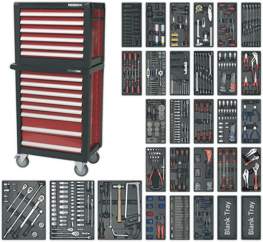 Sealey APTTC02 14 Drawer Tool Chest Combination with 1233pc Tool Kit