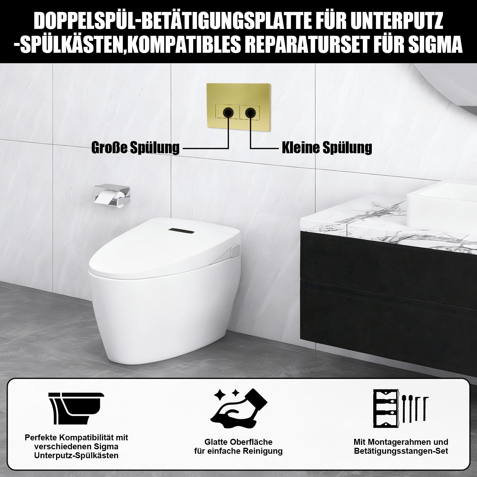 Placa de descarga WC GEBERIT SIGMA01 115.770.11.5 243×163mm oro