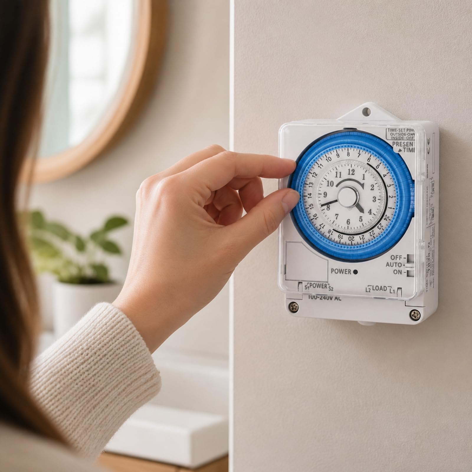 Temporizador Mecánico TB38-N Preciso Programador Horario con Selector Control Manual Fiable para Hogar