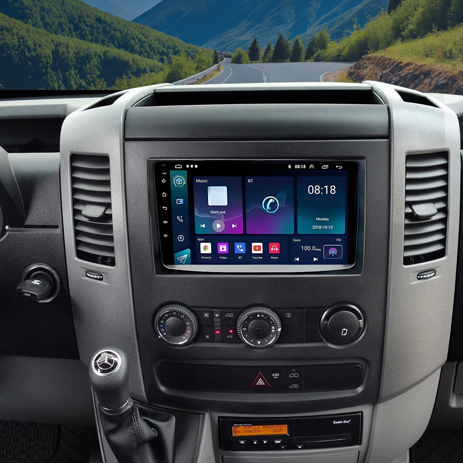 9Inch Car Radio Stereo GPS Navigation WiFi Frequency Modulation Compatible for Mercedes-Benz Sprinter 2006-2017 Touch Screen 4 + 64GB Wireless CarPlay Radio with Android Auto Support GPS Navigation