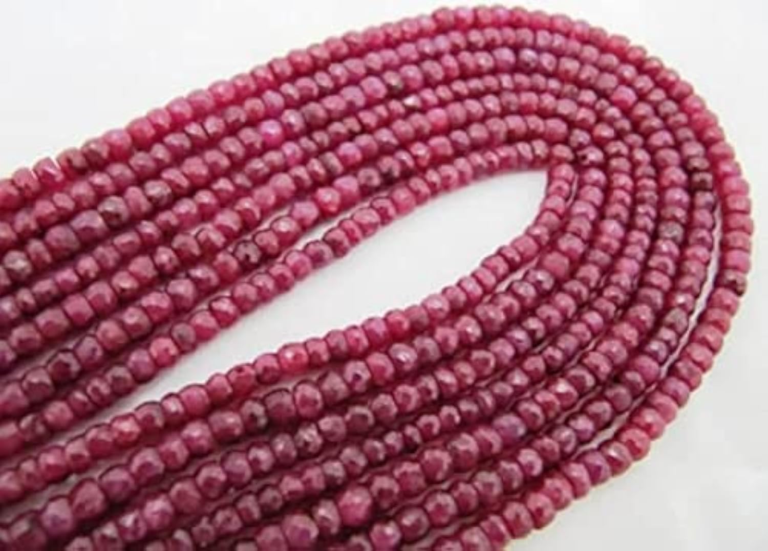 Ruby Beads Rondelle Faceted en rubis véritable pour la haute joaillerie