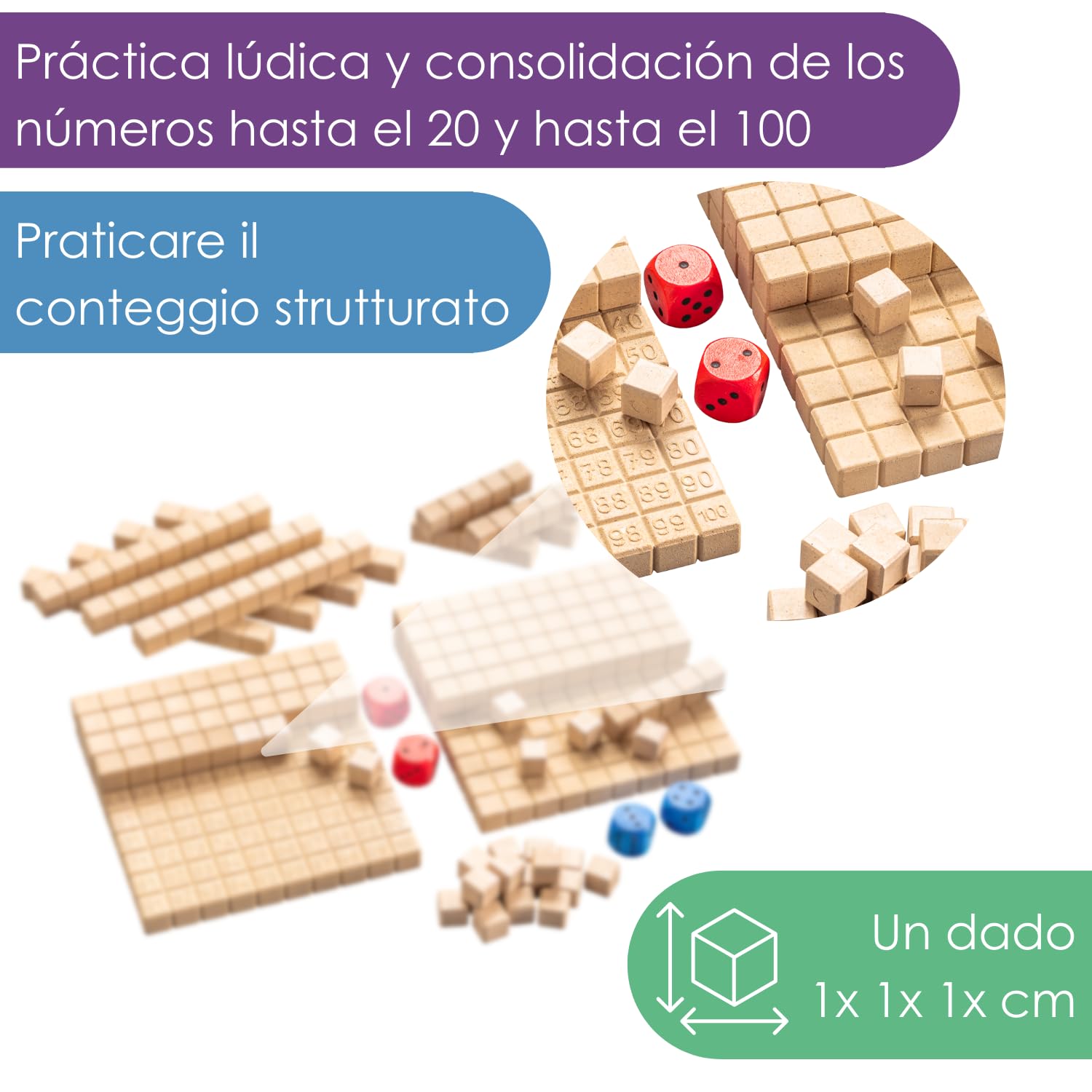 WISSNER® Aktiv lernen - Gioco matematico - Funzioni di Addizione e Sottrazione - RE-Wood®