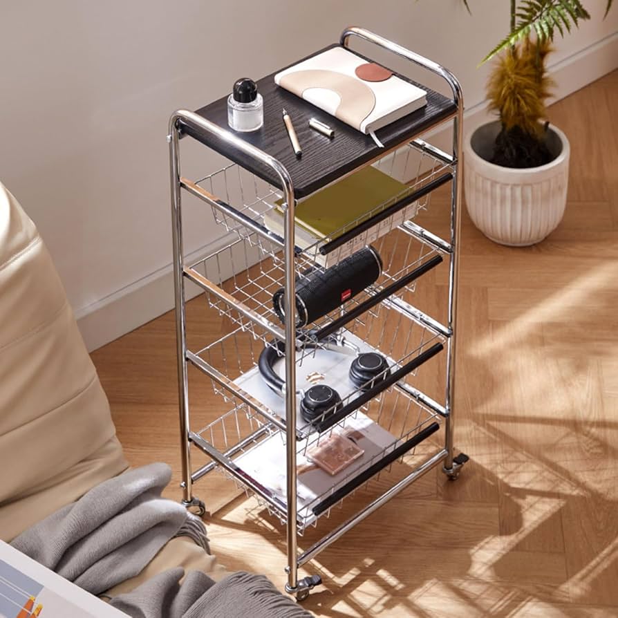 スリムキッチンラック FLL-0068 Amazon.co.jp: キッチンワゴン キャスター付き キッチンラック