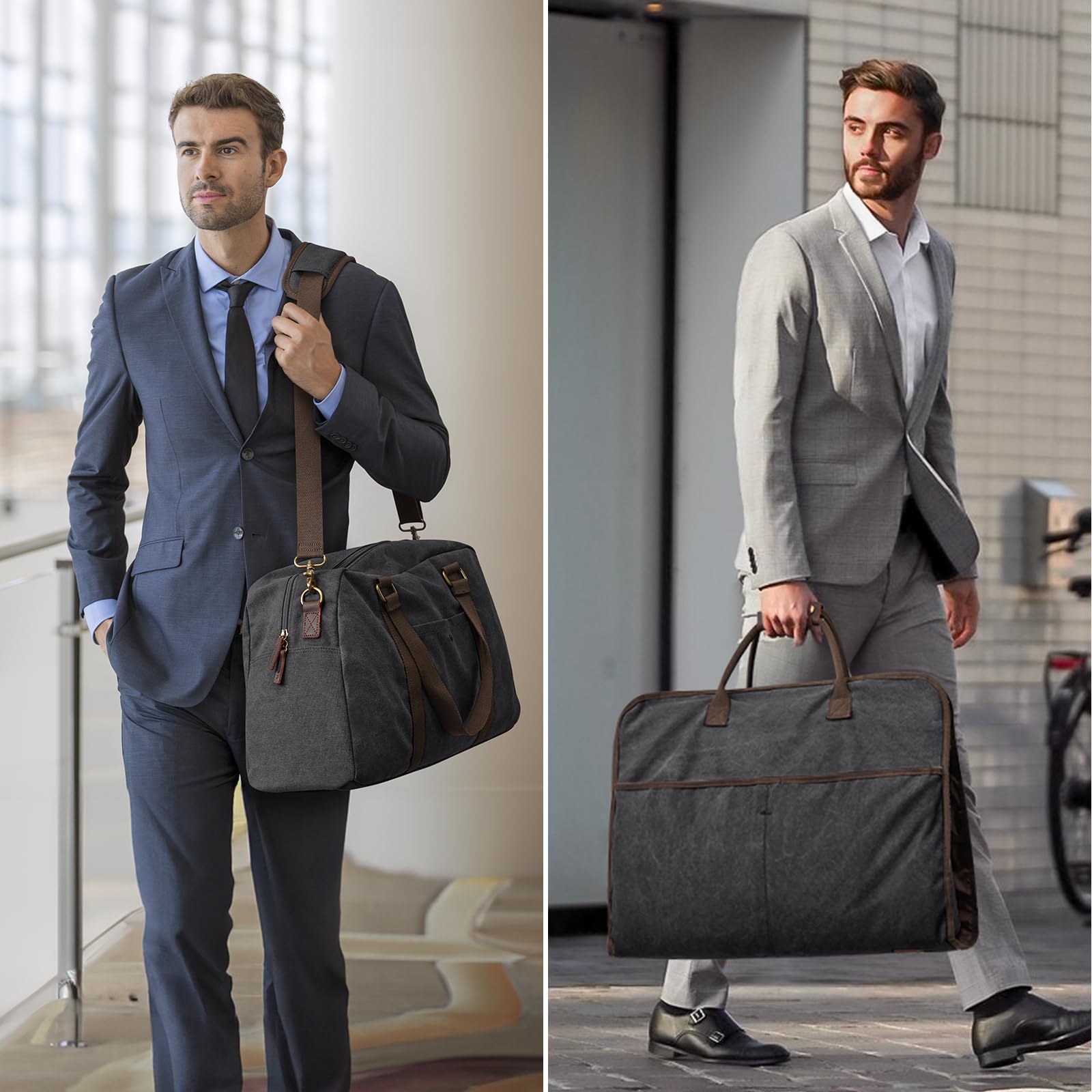 S-ZONE Bolsa de Lona de Viaje para Ropa de Viaje para Hombres y Mujeres, 2 en 1, Grande, para Colgar el Fin de Semana