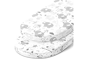 2-Pack 100% Jersey Cotton Fitted Sheets to Halo Bassinet Essentia Swivel Sleeper...