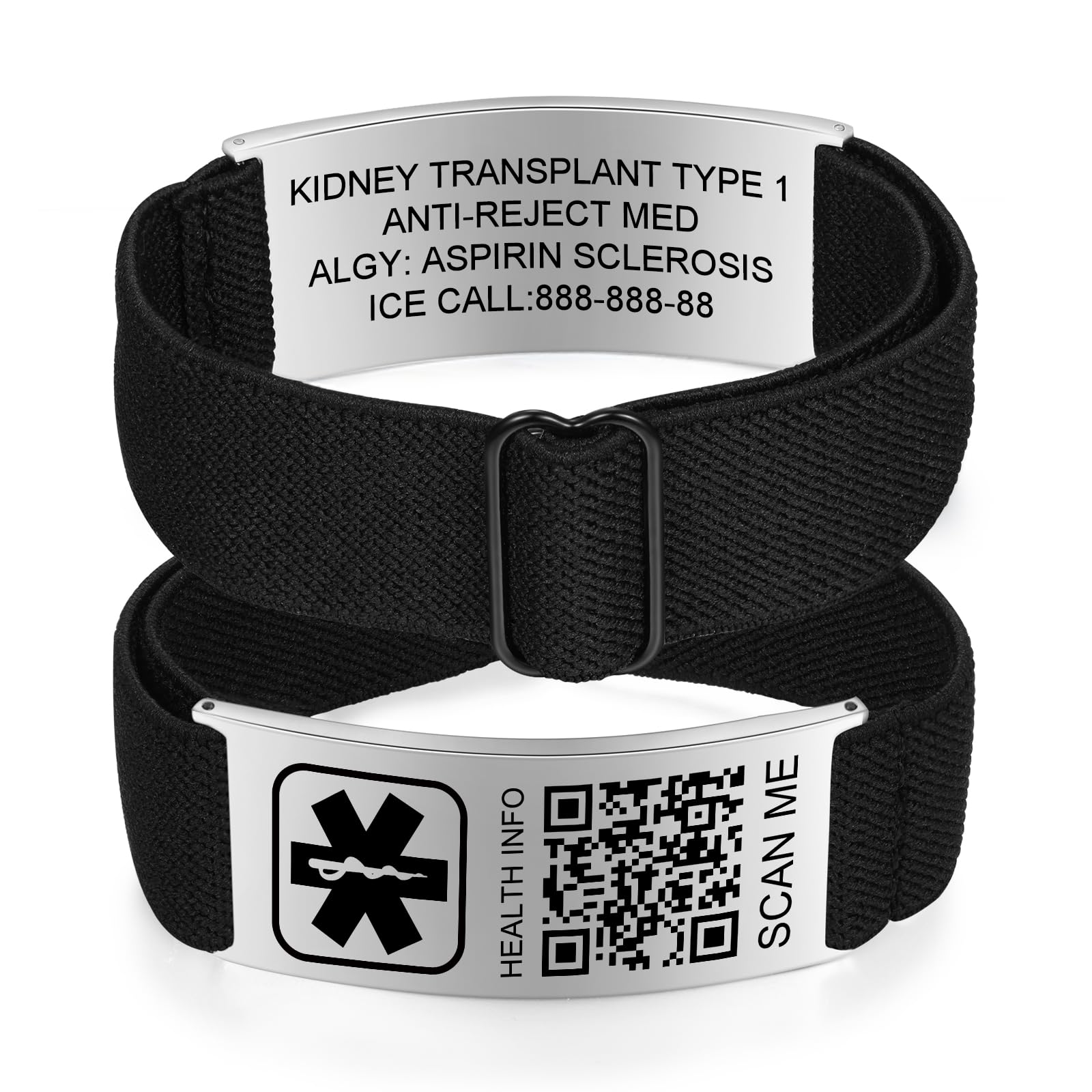 Upgrade Medical Bracelets Men Women with QR Code Medical Alert ID Bracelets